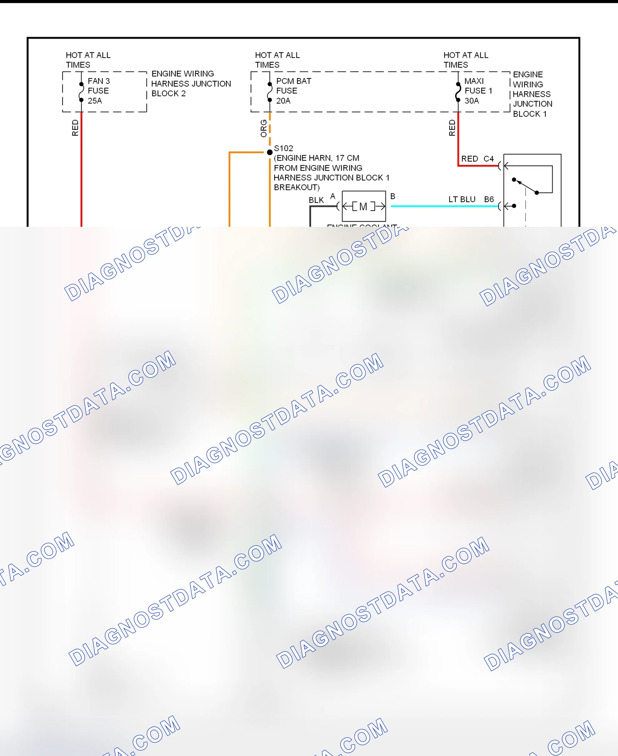 Scheme 17: Cooling Fan System Wiring Diagram (1998 Lumina & Monte Carlo)