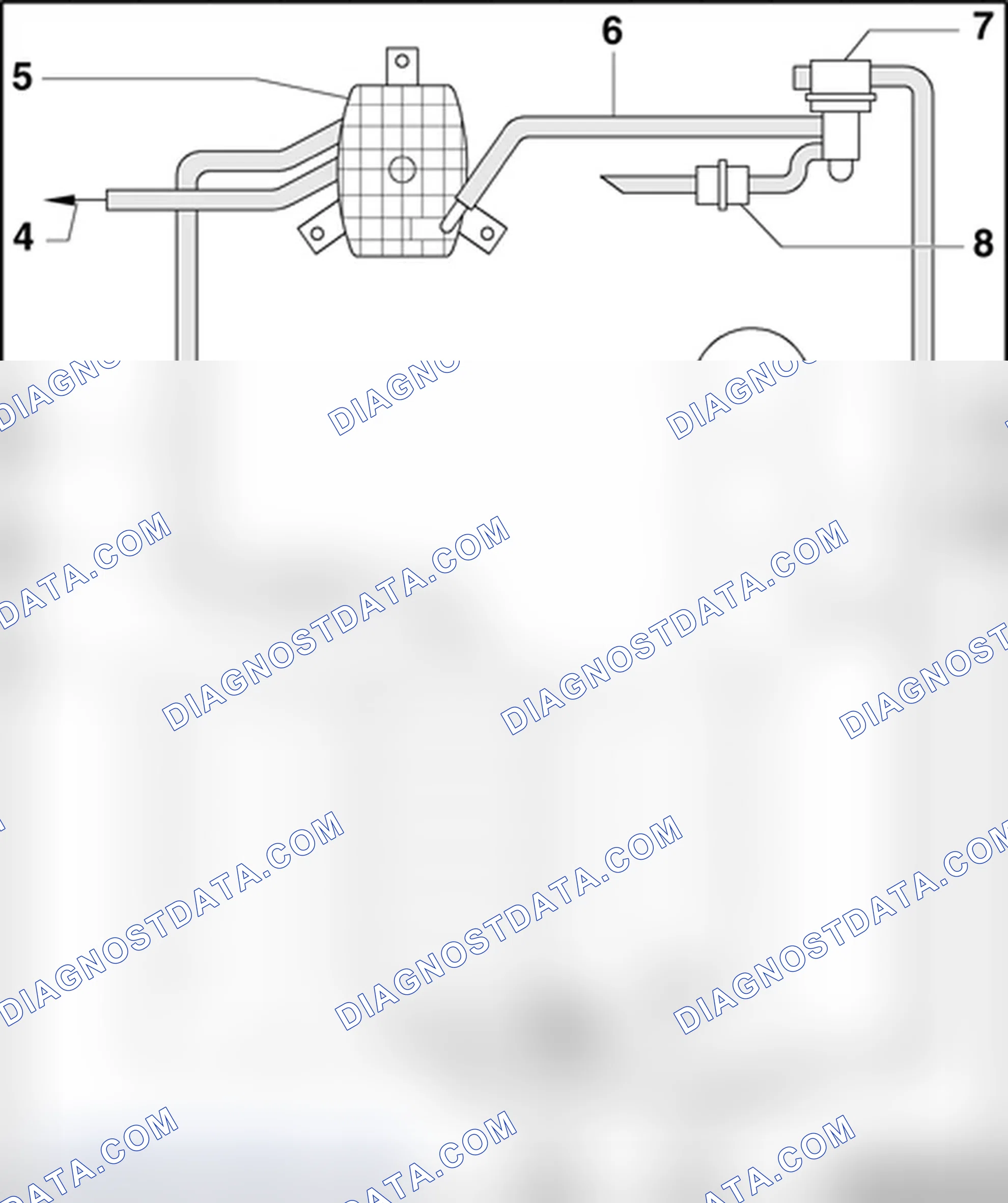 Scheme 167: Hose routing, EVAP canister/leak detection system (8-cyl. MPI-engine)