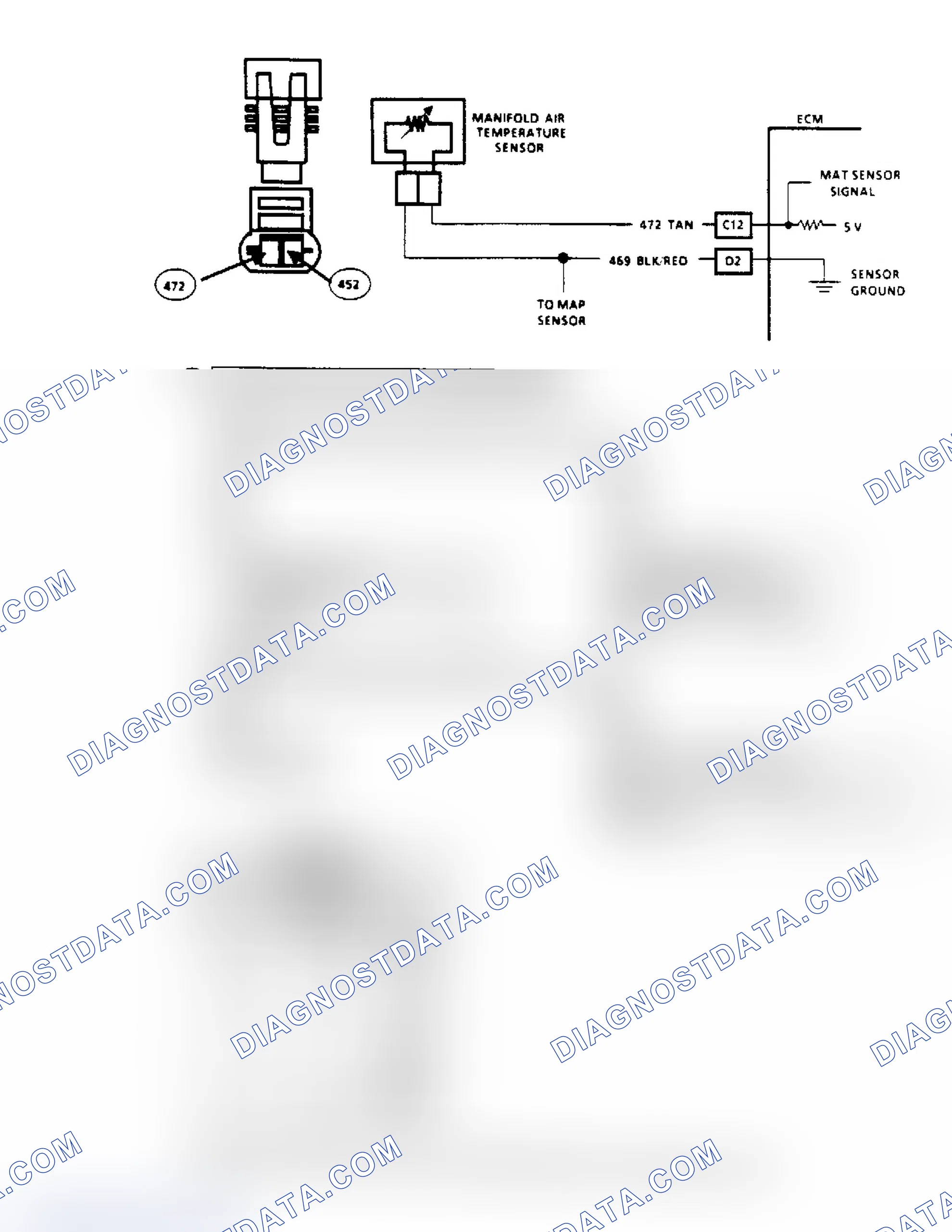 Scheme 61: Code 25, MAT Sensor Voltage Low (2.5L Engine) Flow Chart & Schematic
