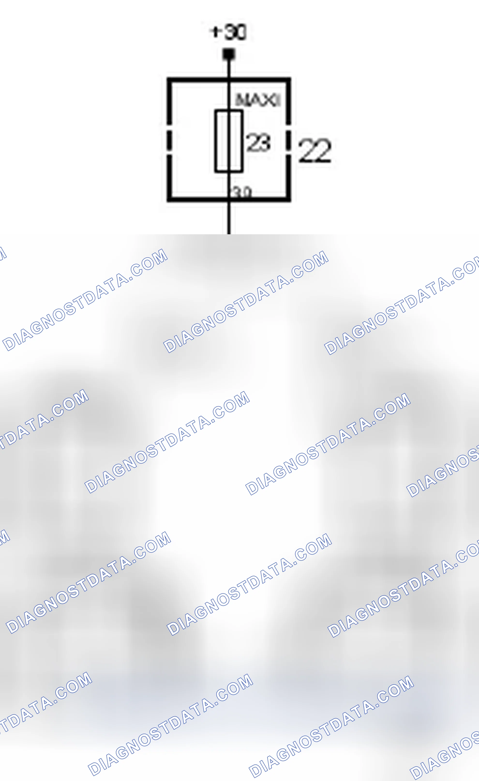 Scheme 479: Fuse 23, dashboard electrical center 22, maxi fuse