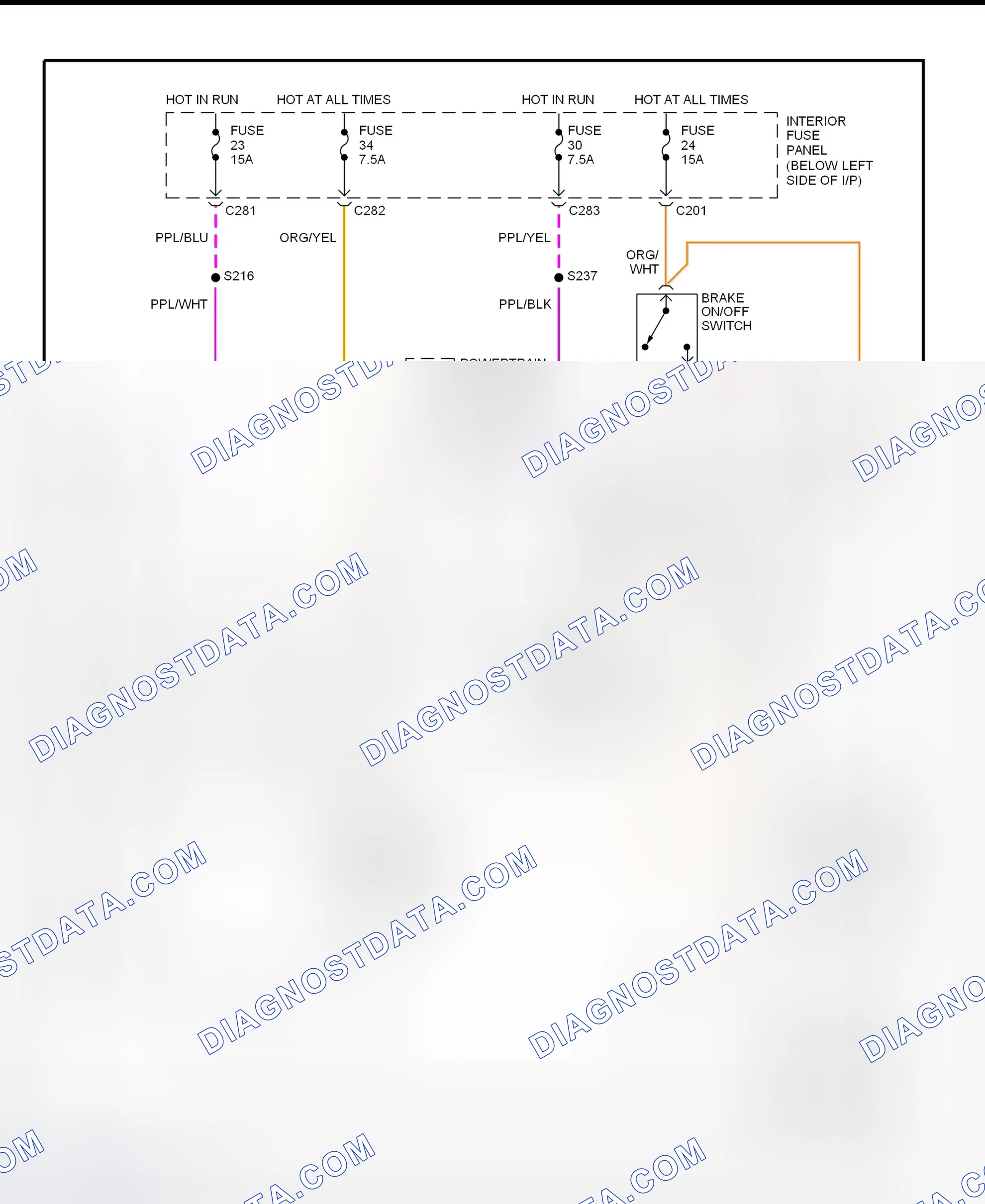 Scheme 64: Shift Interlock System Wiring Diagram (1997 Contour & Mystique)