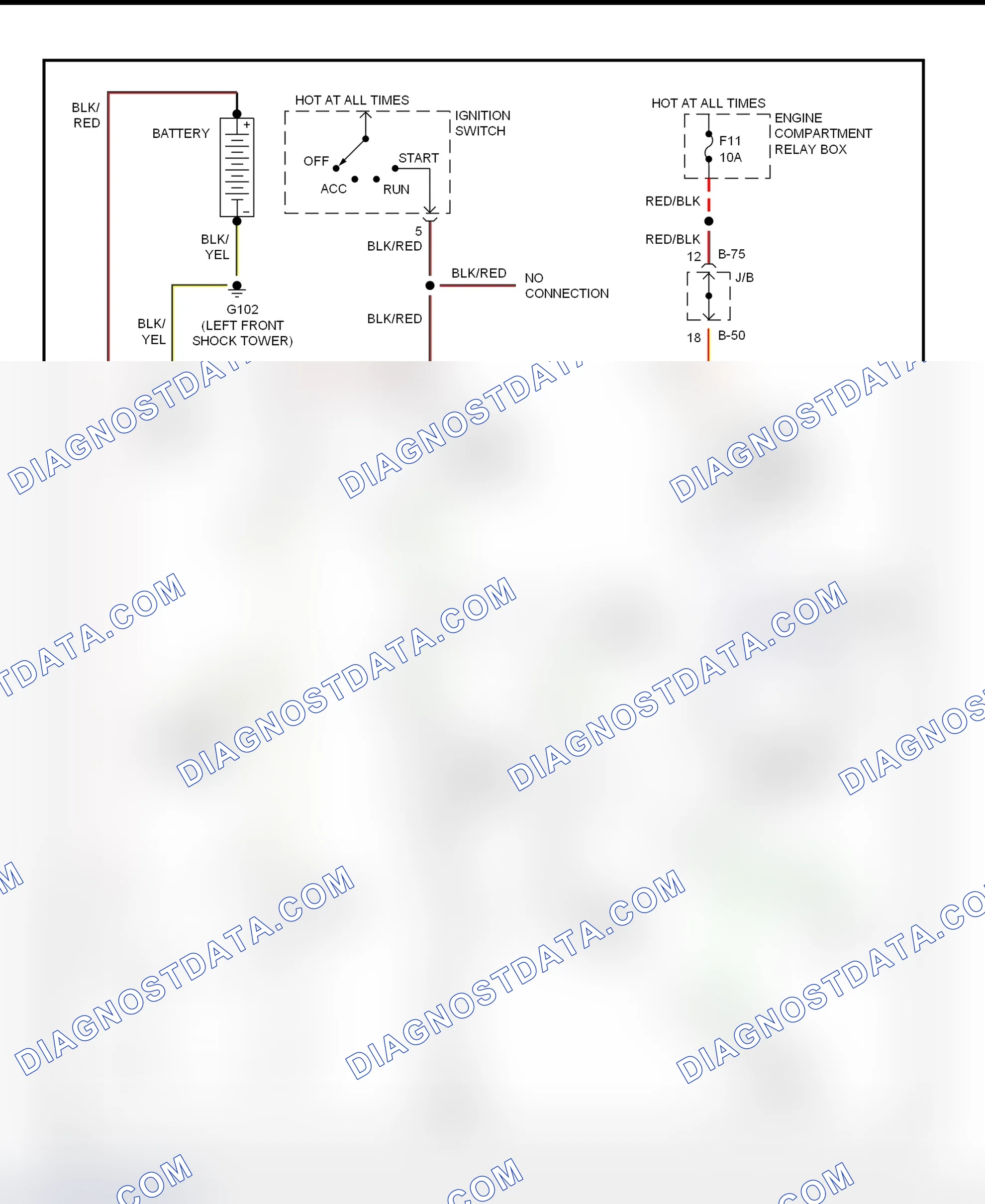 Fig. 11: Starter System Wiring Diagram (2.0L Non-Turbo M/T With Anti-Theft)