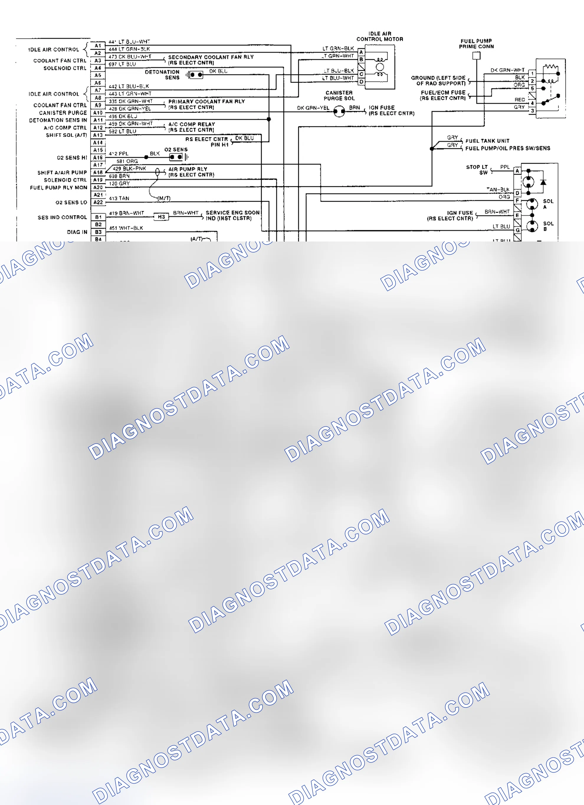 Scheme 84: ECM Wiring Diagram (3.4L VIN X - Cutlass Supreme, Grand Prix & Lumina)