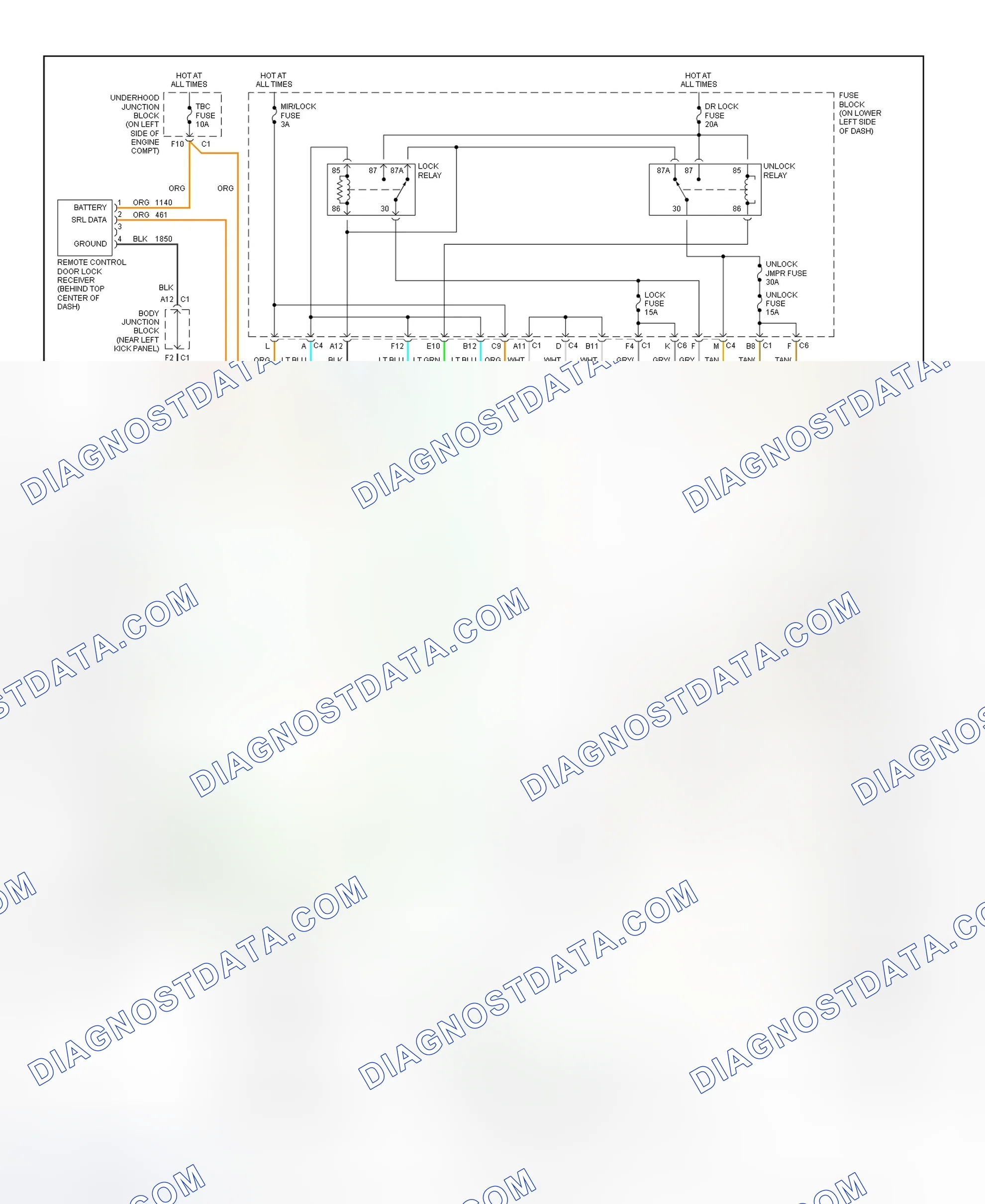 Scheme 11: Remote Keyless Entry System Wiring Diagram (Suburban, Tahoe, Yukon & Yukon XL - Base)