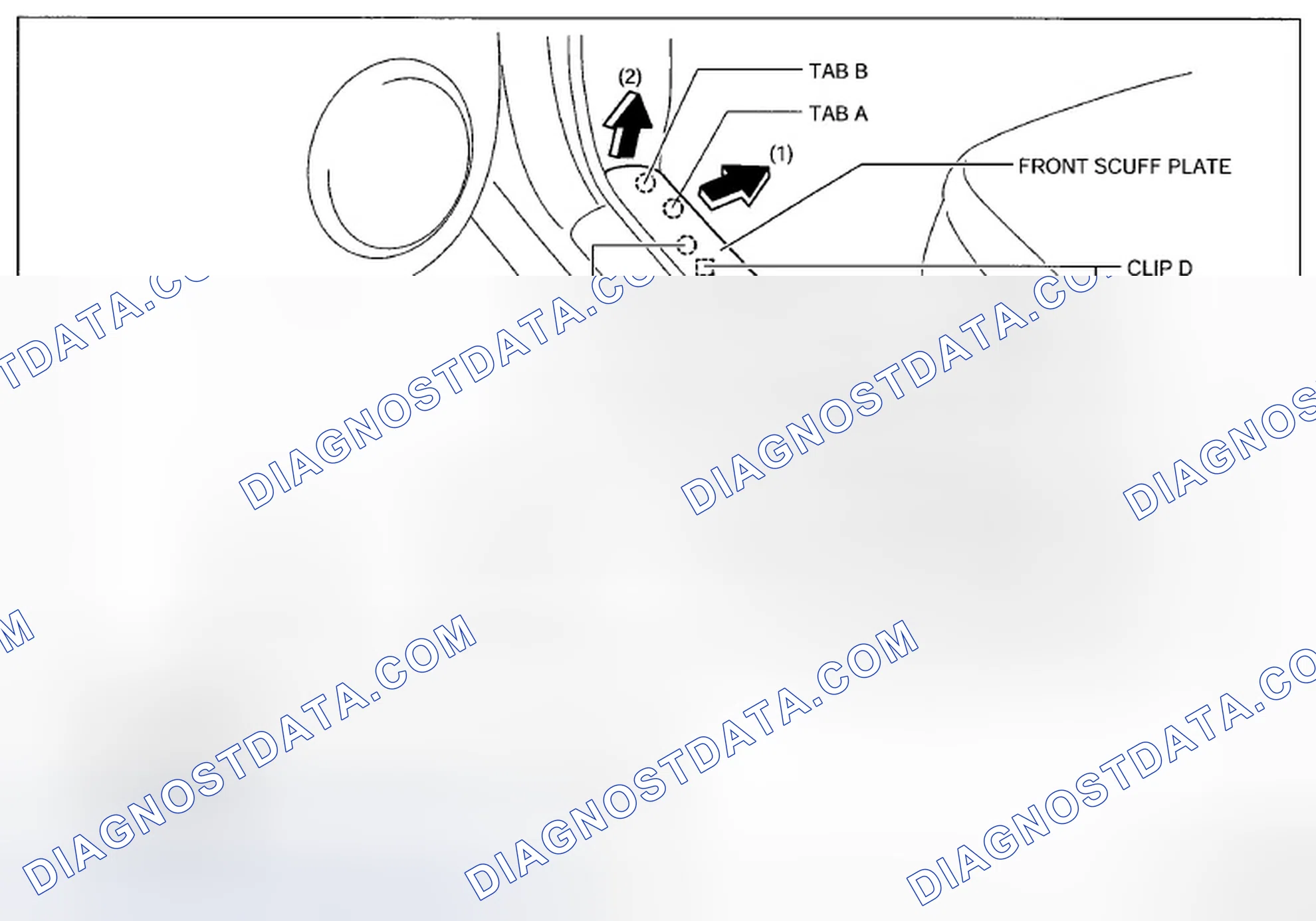 Scheme 107: FRONT SCUFF PLATE REMOVAL/INSTALLATION