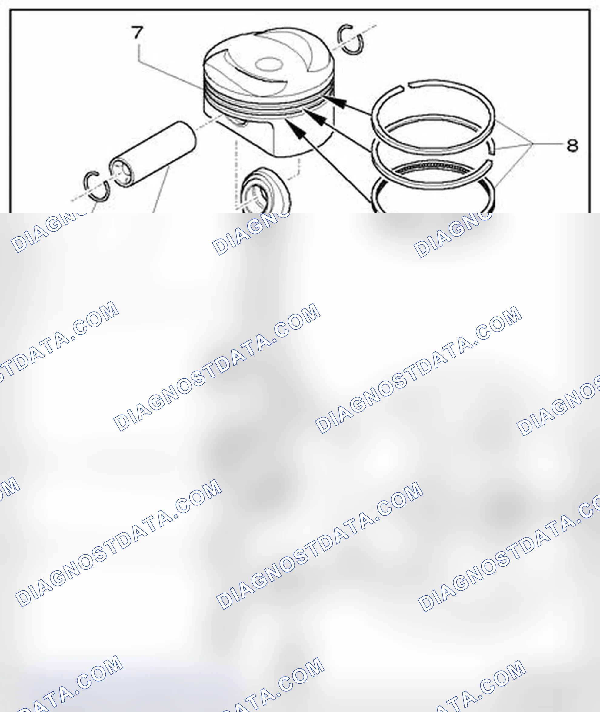Scheme 547: Piston and connecting rod, component overview