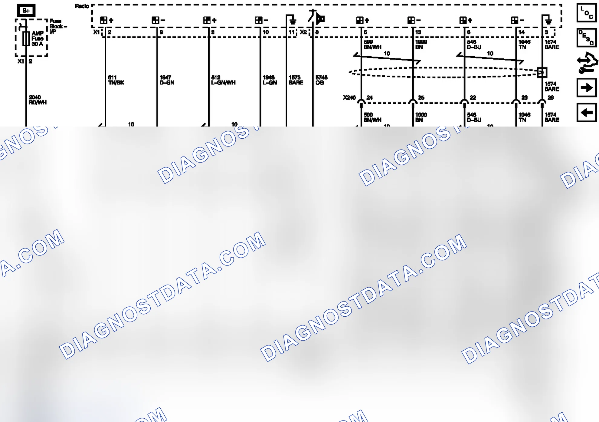 Scheme 3: Audio Amplifier Power, Ground, and Front and Rear Audio Inputs (UQA or UQS with ULD)