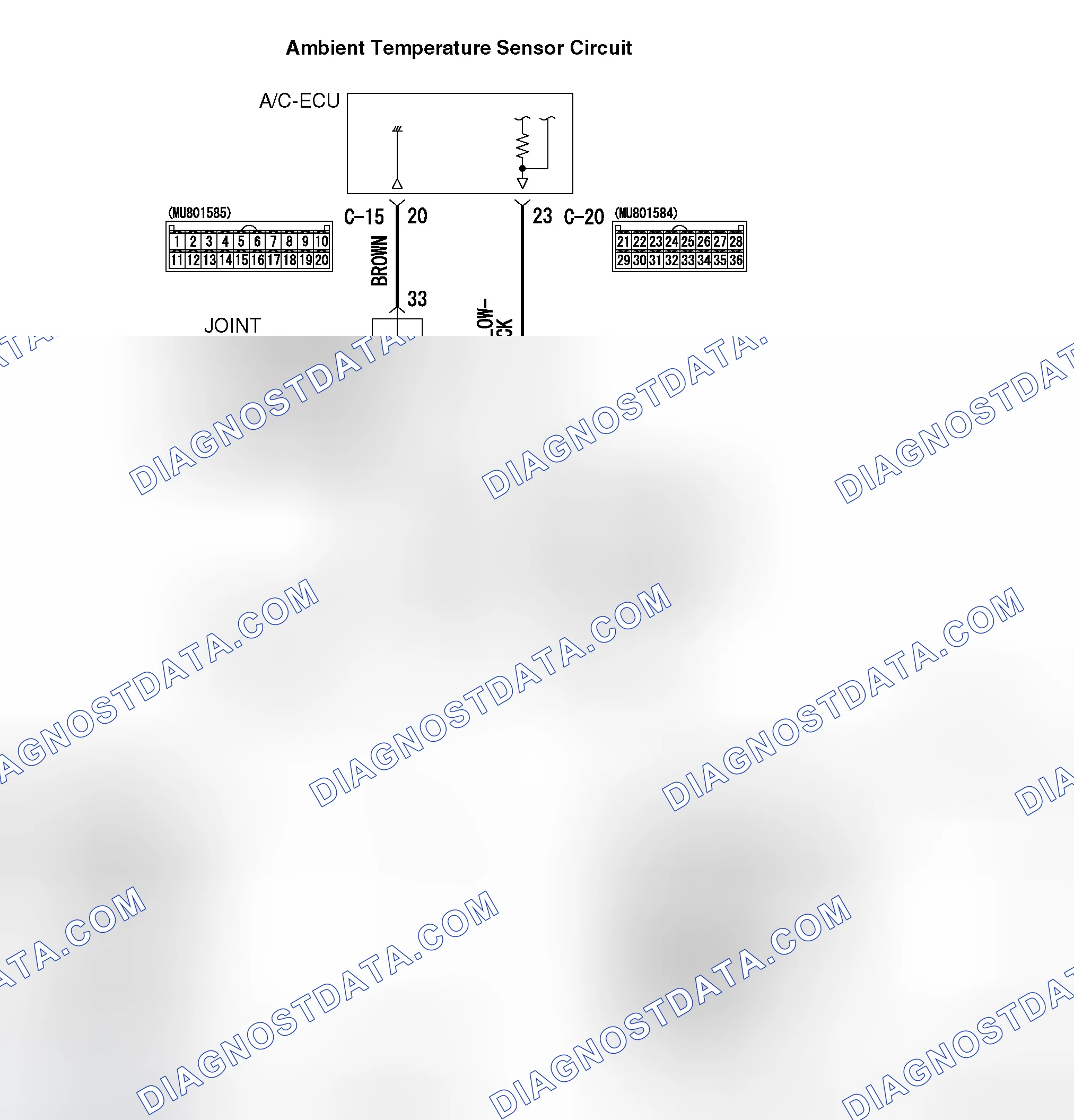 Scheme 27: DTC B1011: AMBIENT AIR TEMPERATURE SENSOR SYSTEM (SHORT CIRCUIT)