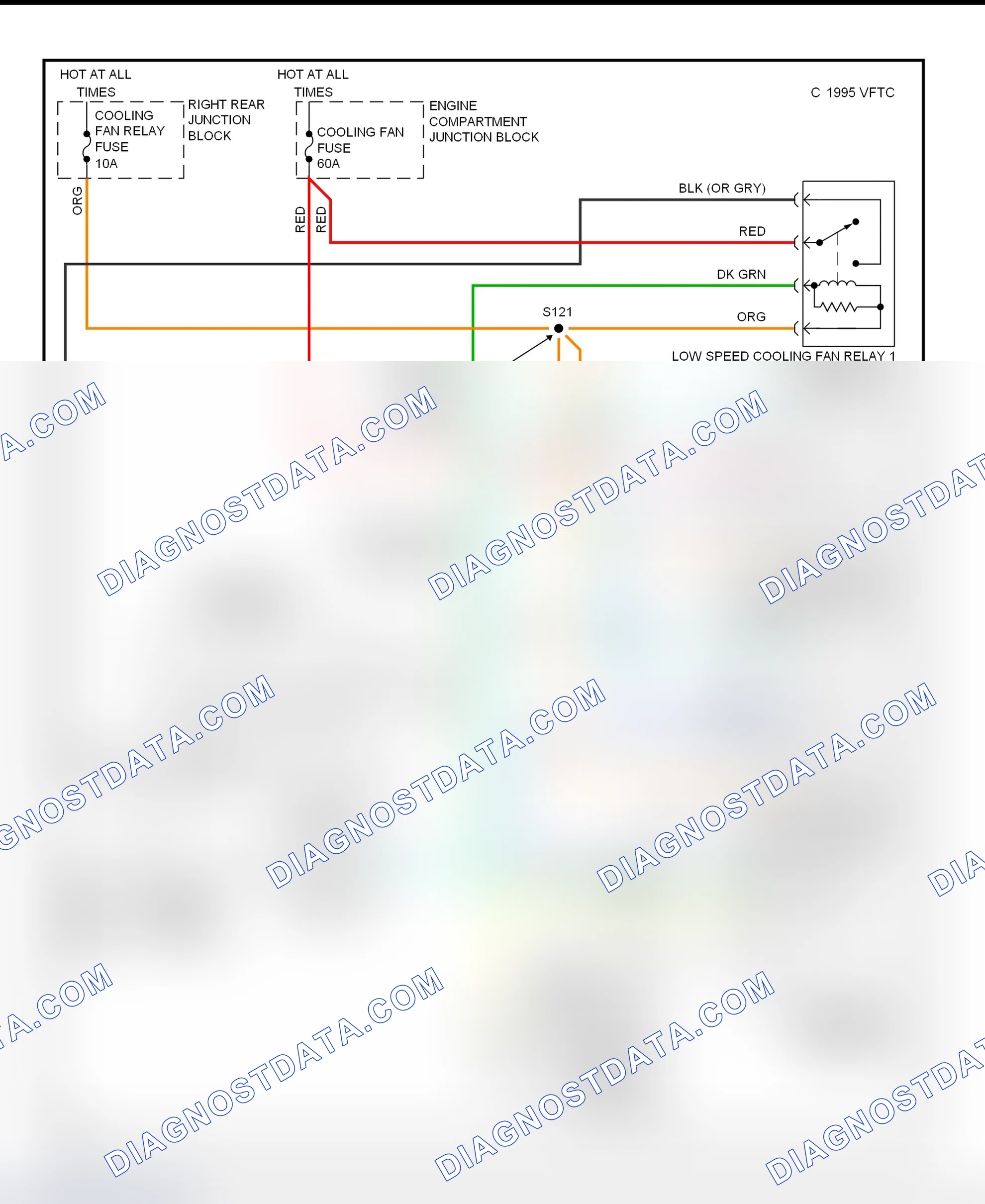 Scheme 25: Cooling Fan System Wiring Diagram (1999 Aurora)