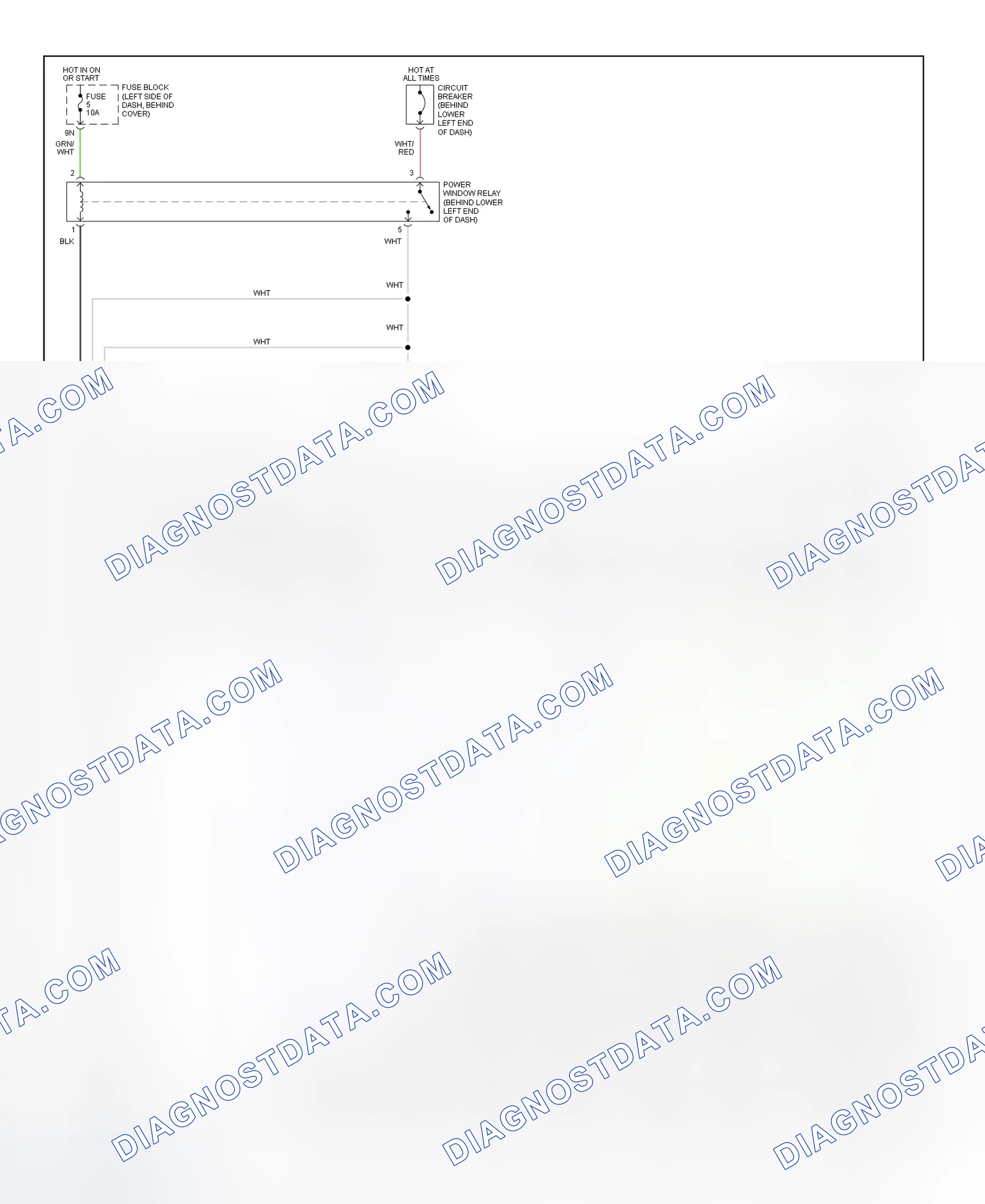 Fig. 7: Power Window System Wiring Diagram (Xterra)