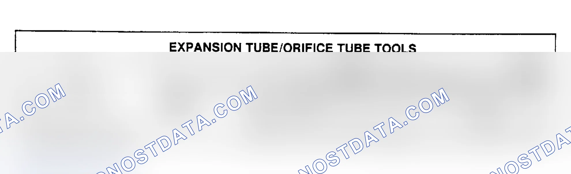 Scheme 31: Expansion Tube/Orifice Tube Tool Number Cross-References