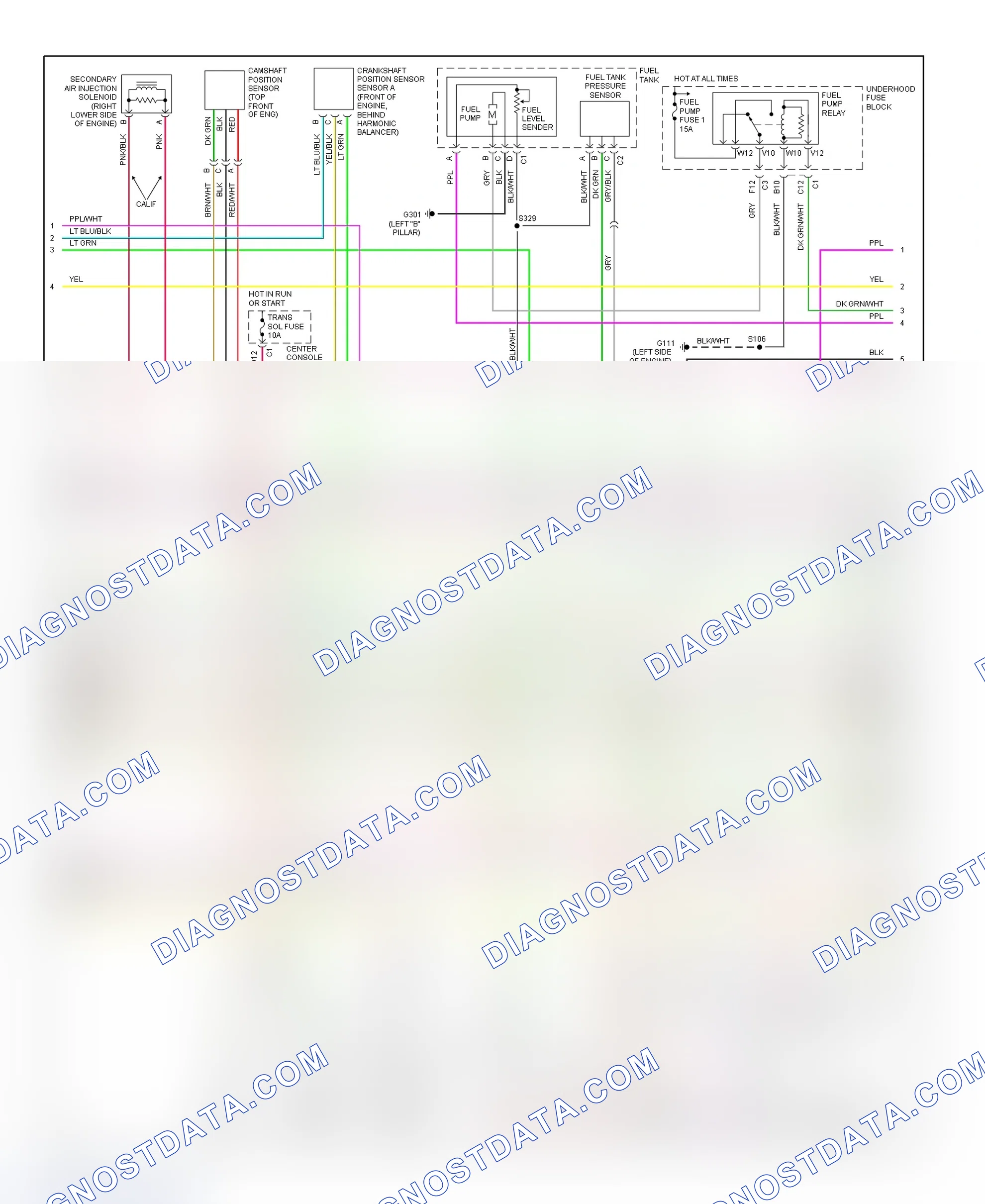 Scheme 75: PCM Wiring Diagram (Aztek & Rendezvous - 3.4L - 2 Of 4)
