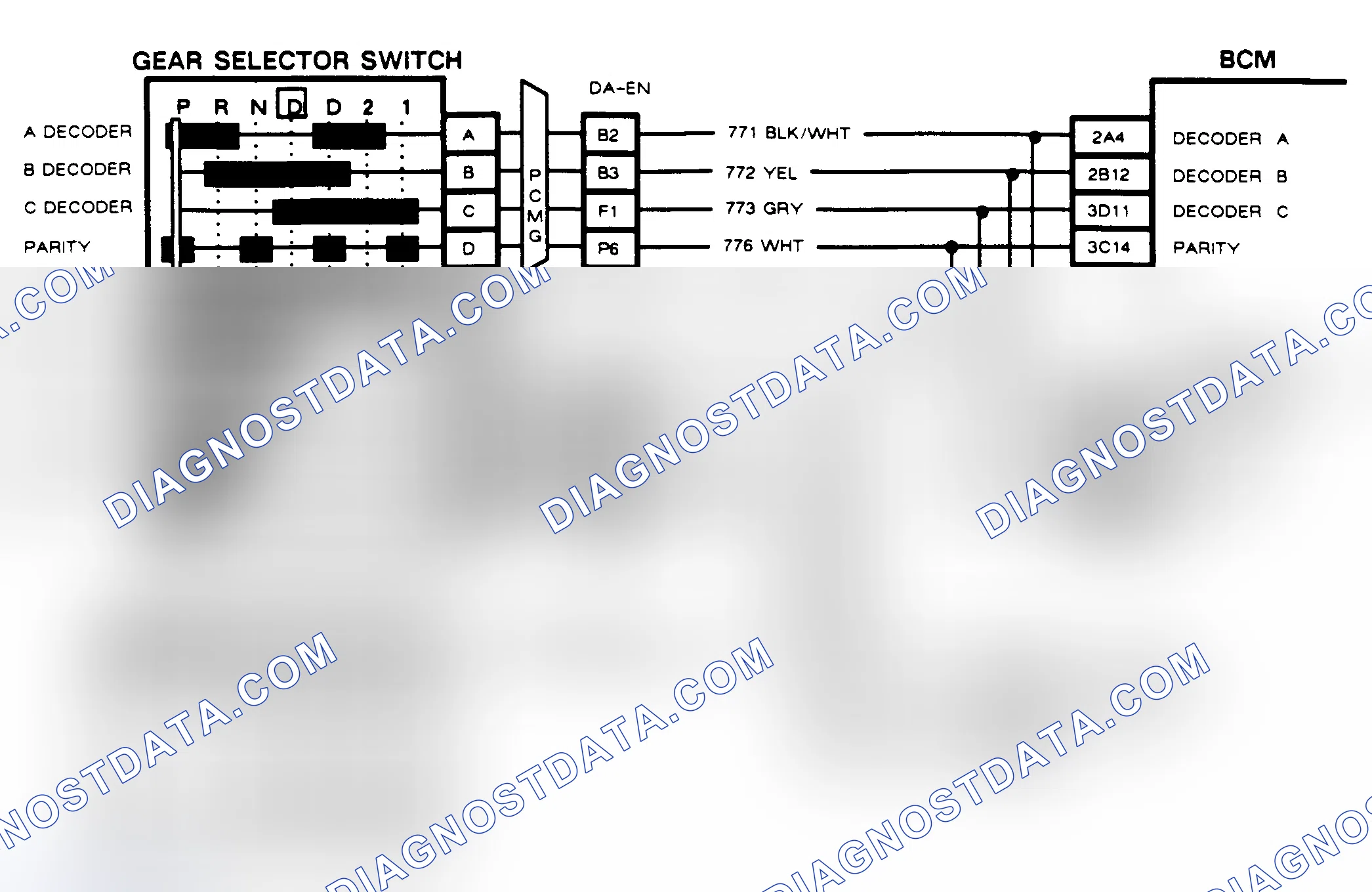 Scheme 106: CODE B127, GEAR SELECTOR SWITCH CIRCUIT