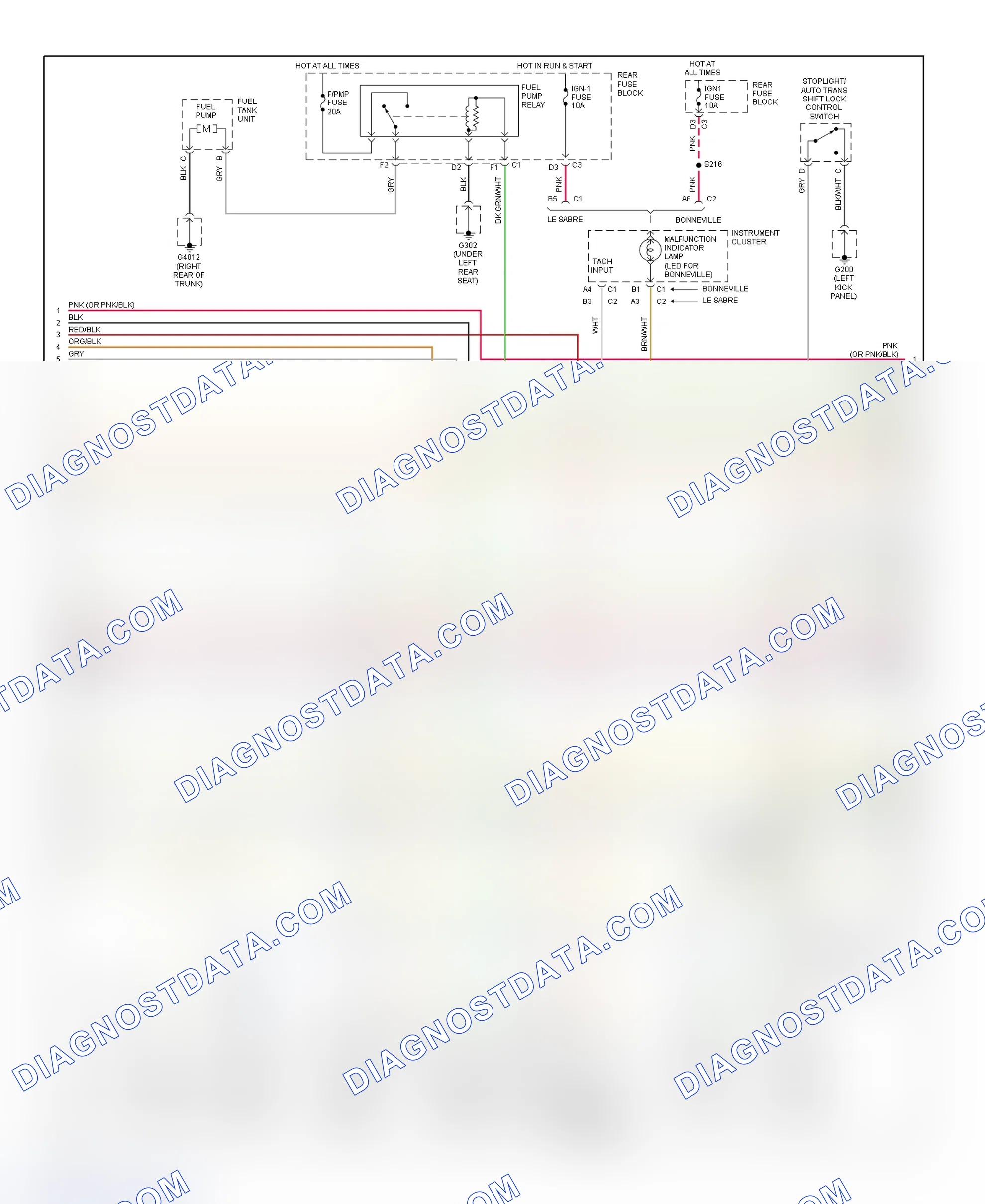 Scheme 87: PCM Wiring Diagram (Bonneville & LeSabre - 3.8L - 3 Of 4)