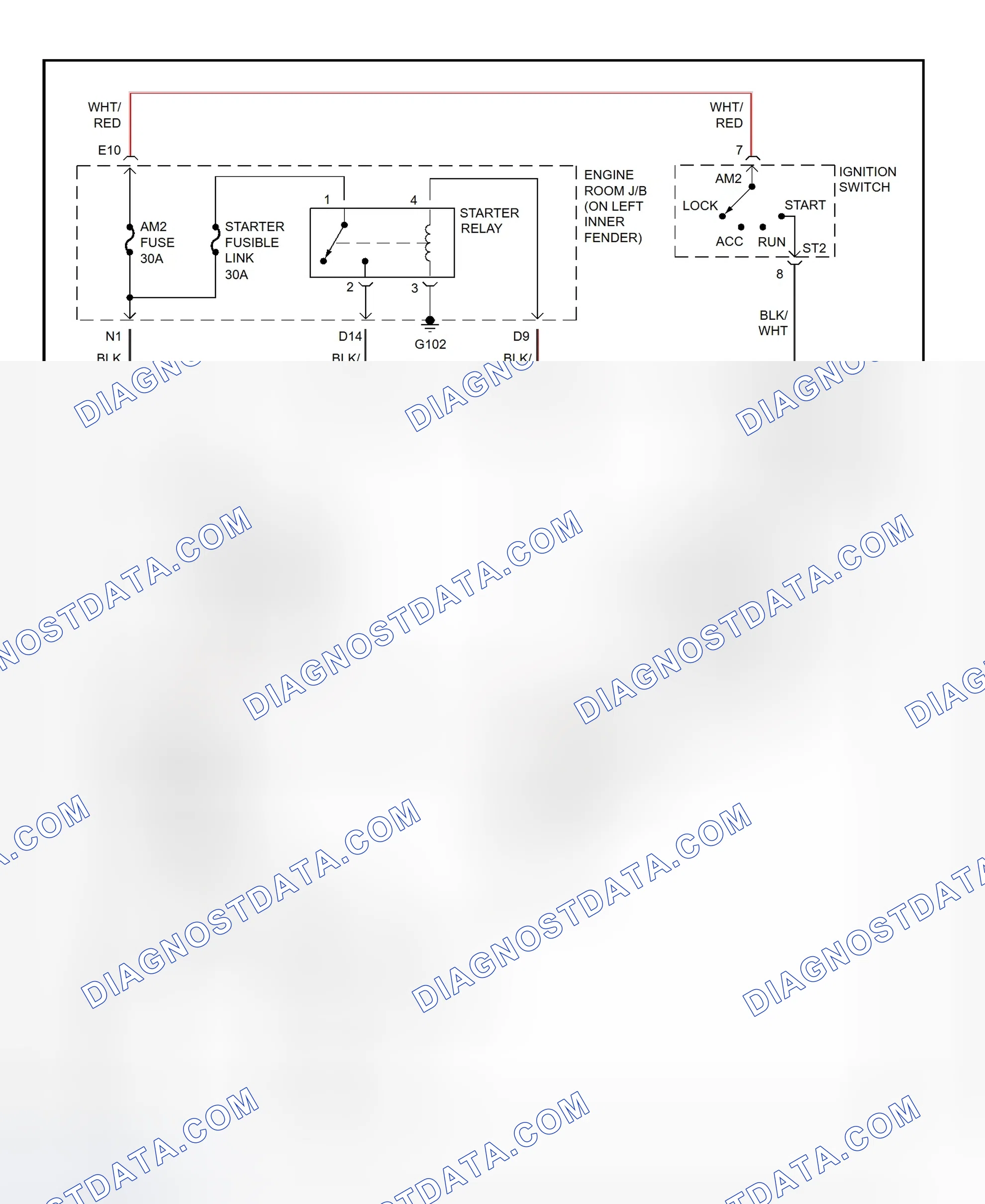 Fig. 29: Starting System Wiring Diagram (Lexus LX470)