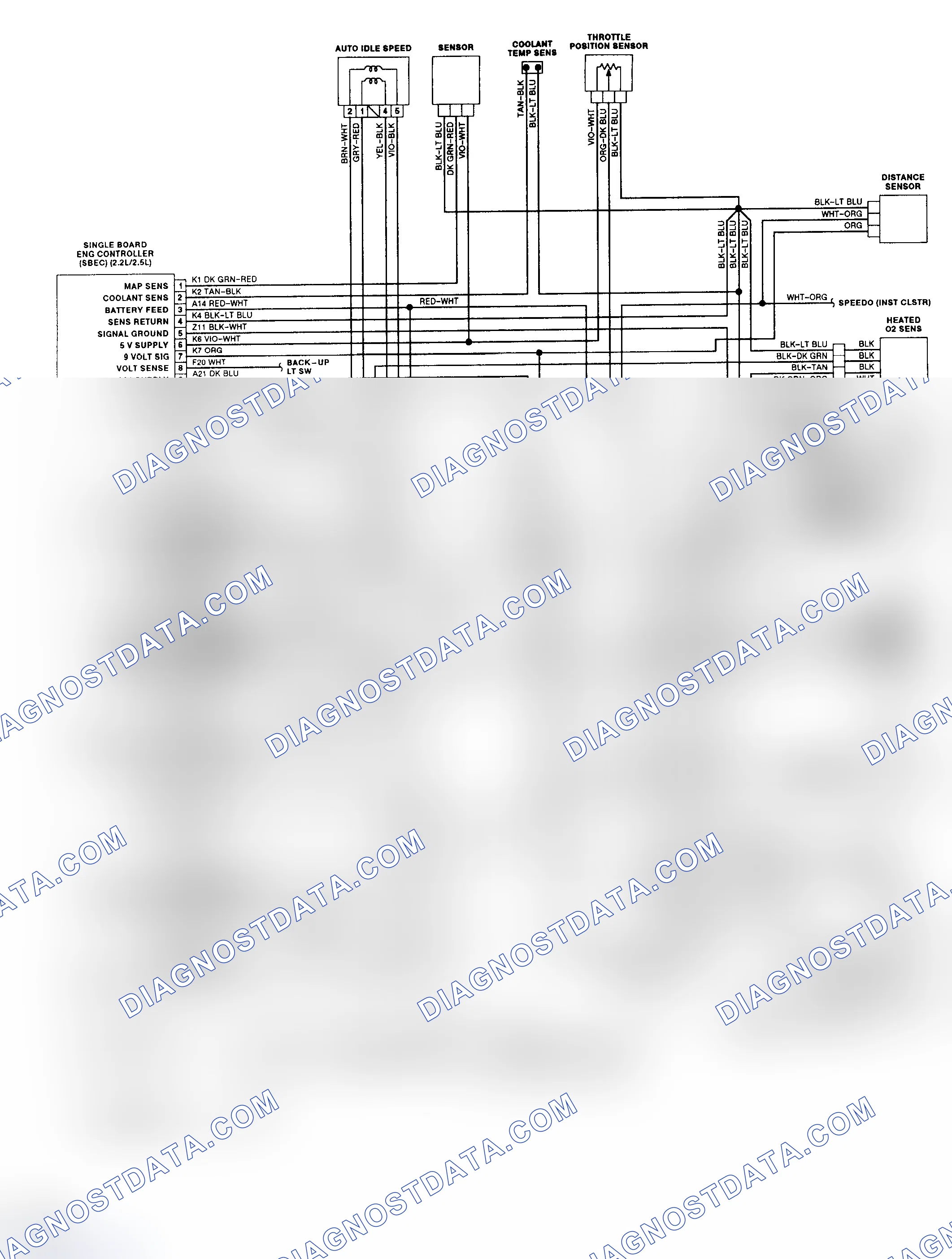 Scheme 29: Wiring Diagram (Shadow & Sundance - 2.2L & 2.5L TBI)
