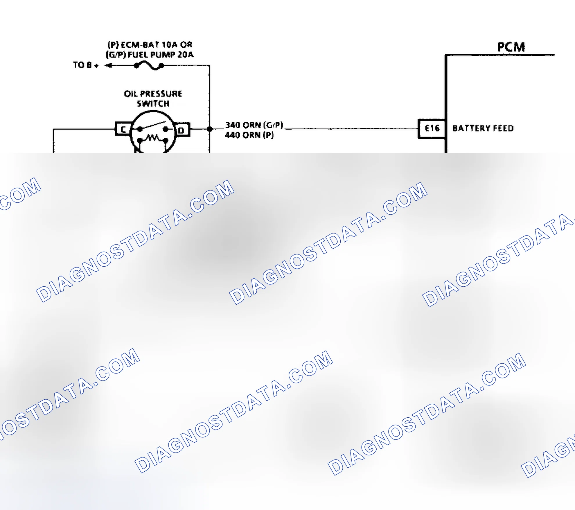 Scheme 55: Code 54 Schematic ("P" Series) Fuel Pump Circuit