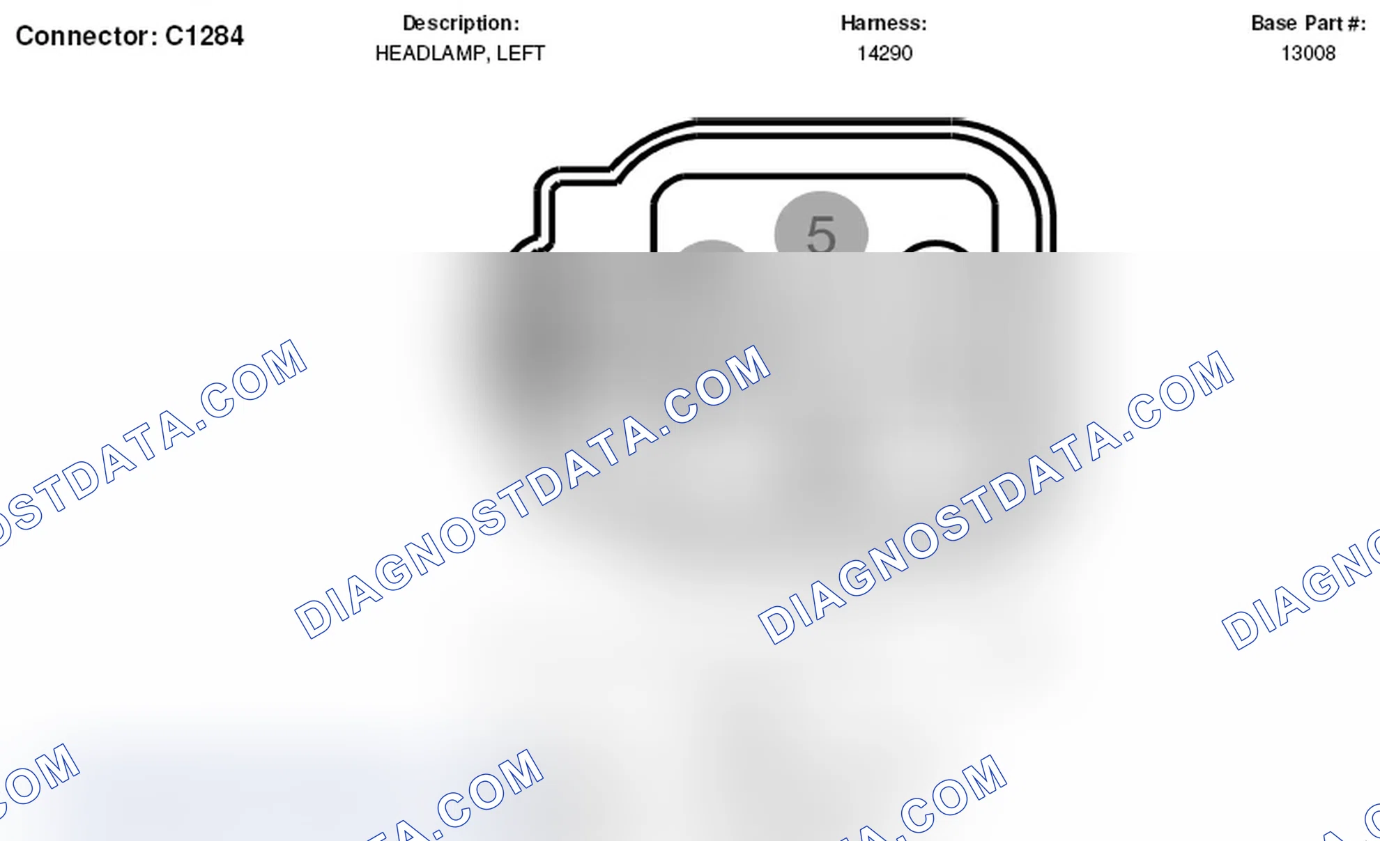 Scheme 212: Left Headlamp Connector End View (C1284)