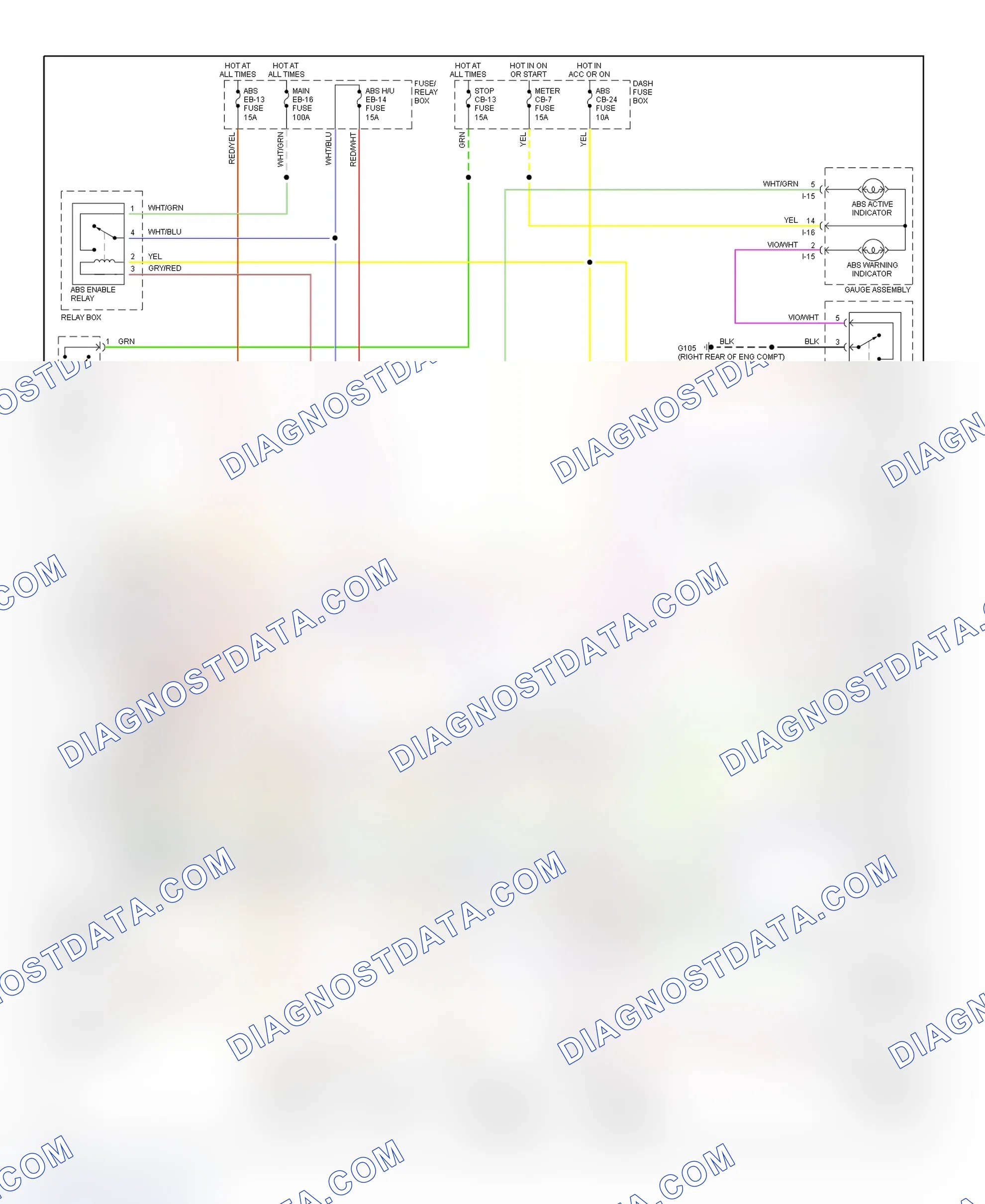 Scheme 19: 4-Wheel Anti-Lock Brake System Wiring Diagram (Rodeo & Honda Passport)