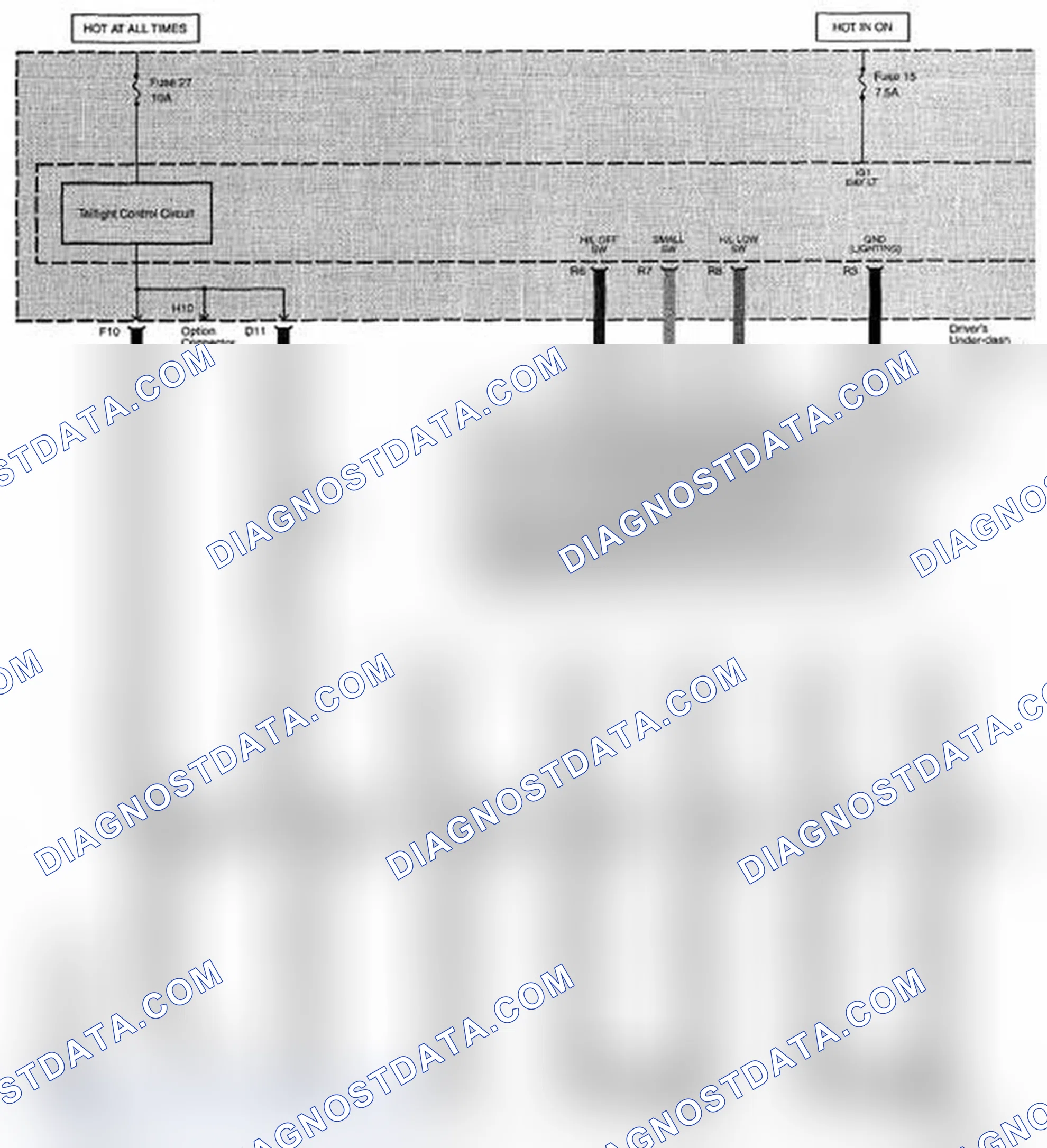 Scheme 231: License Plate, Parking, Side Marker Lights, And Taillights Circuit Diagram (Page 110-4)