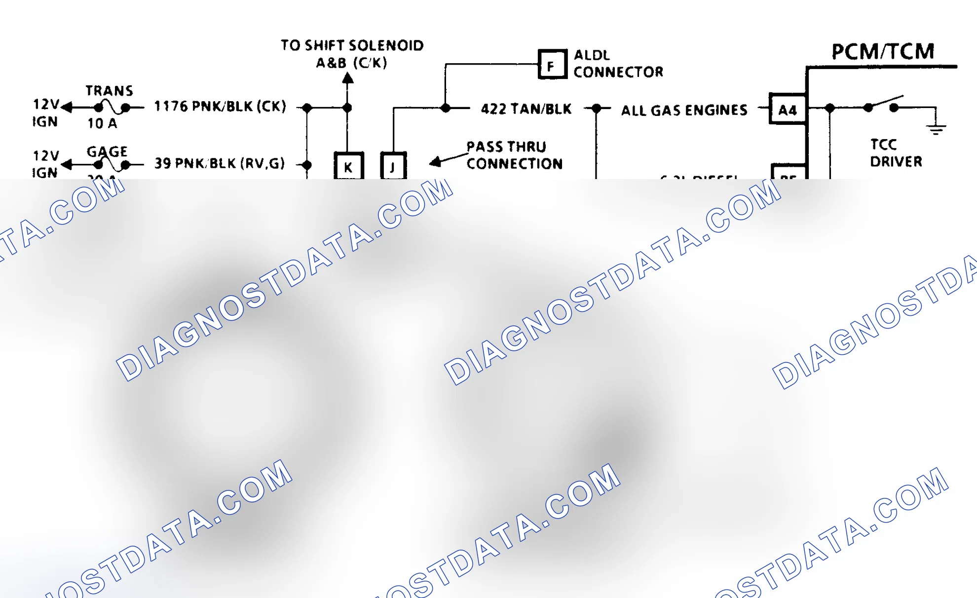 Scheme 230: CODE 39, TORQUE CONVERTER CLUTCH STUCK IN "OFF" POSITION - LT. TRUCK