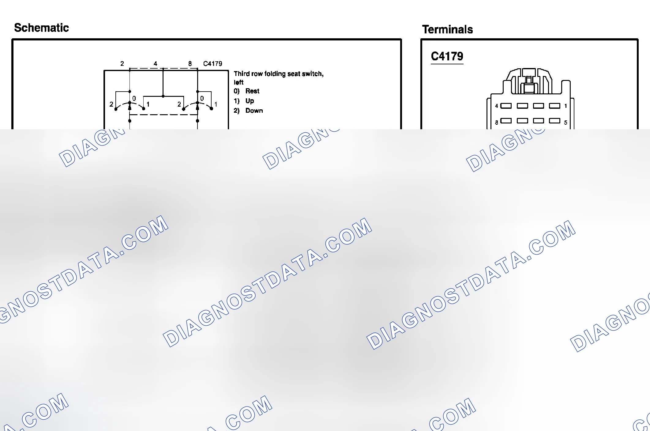 Scheme 38: Third row folding seat switch, left