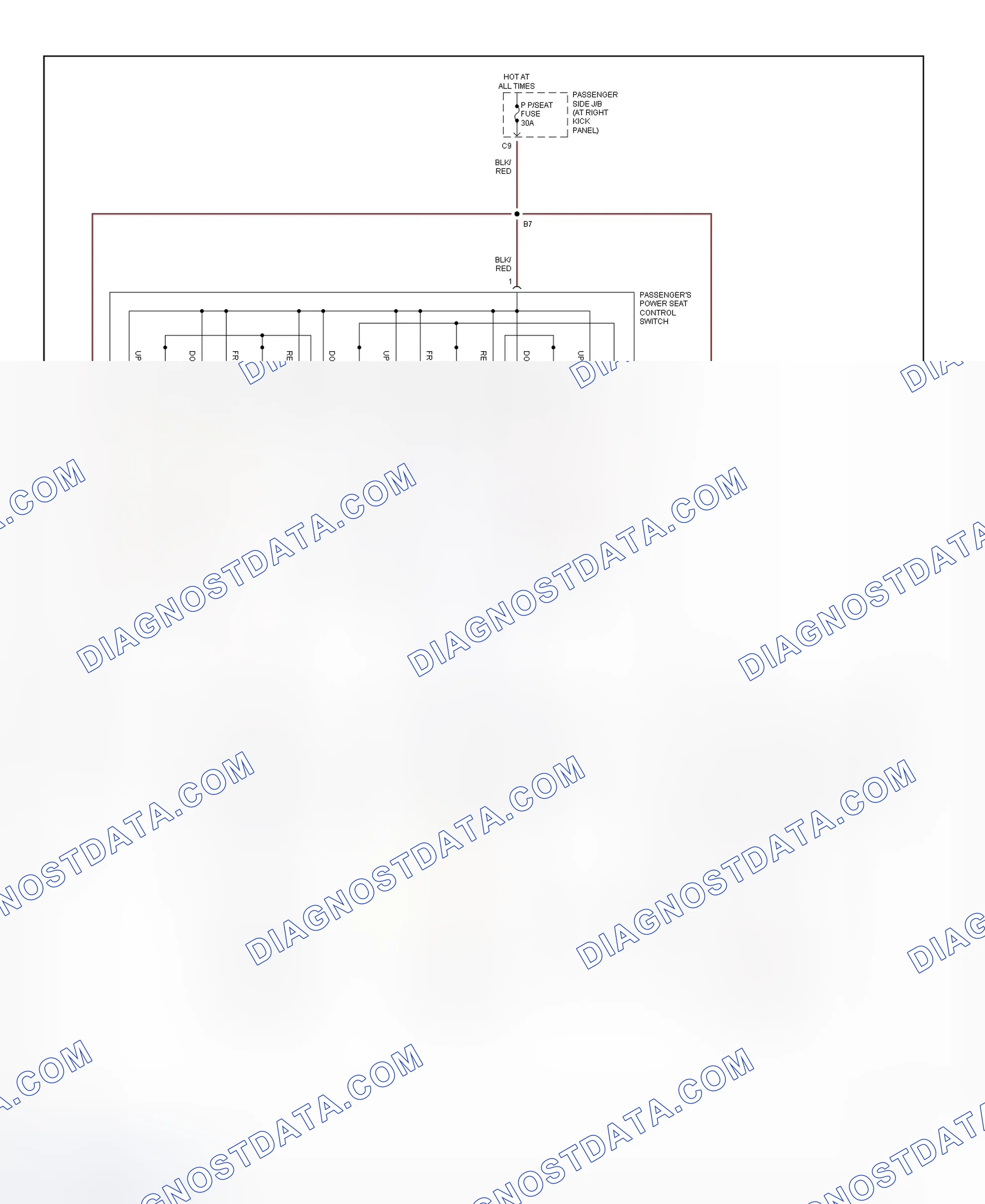 Scheme 10: Passenger's Power Seat Wiring Diagram (LS430)