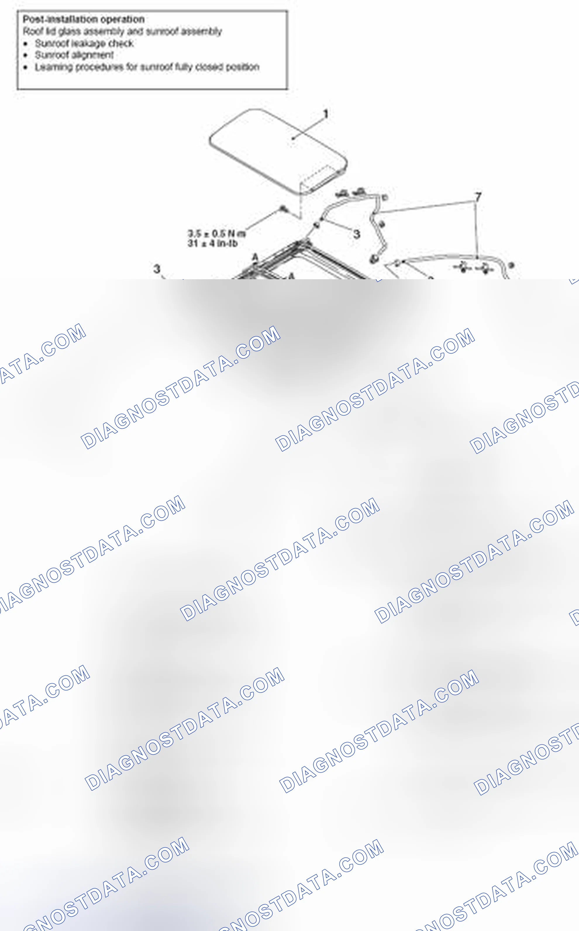 Scheme 159: SUNROOF ASSEMBLY REMOVAL AND INSTALLATION