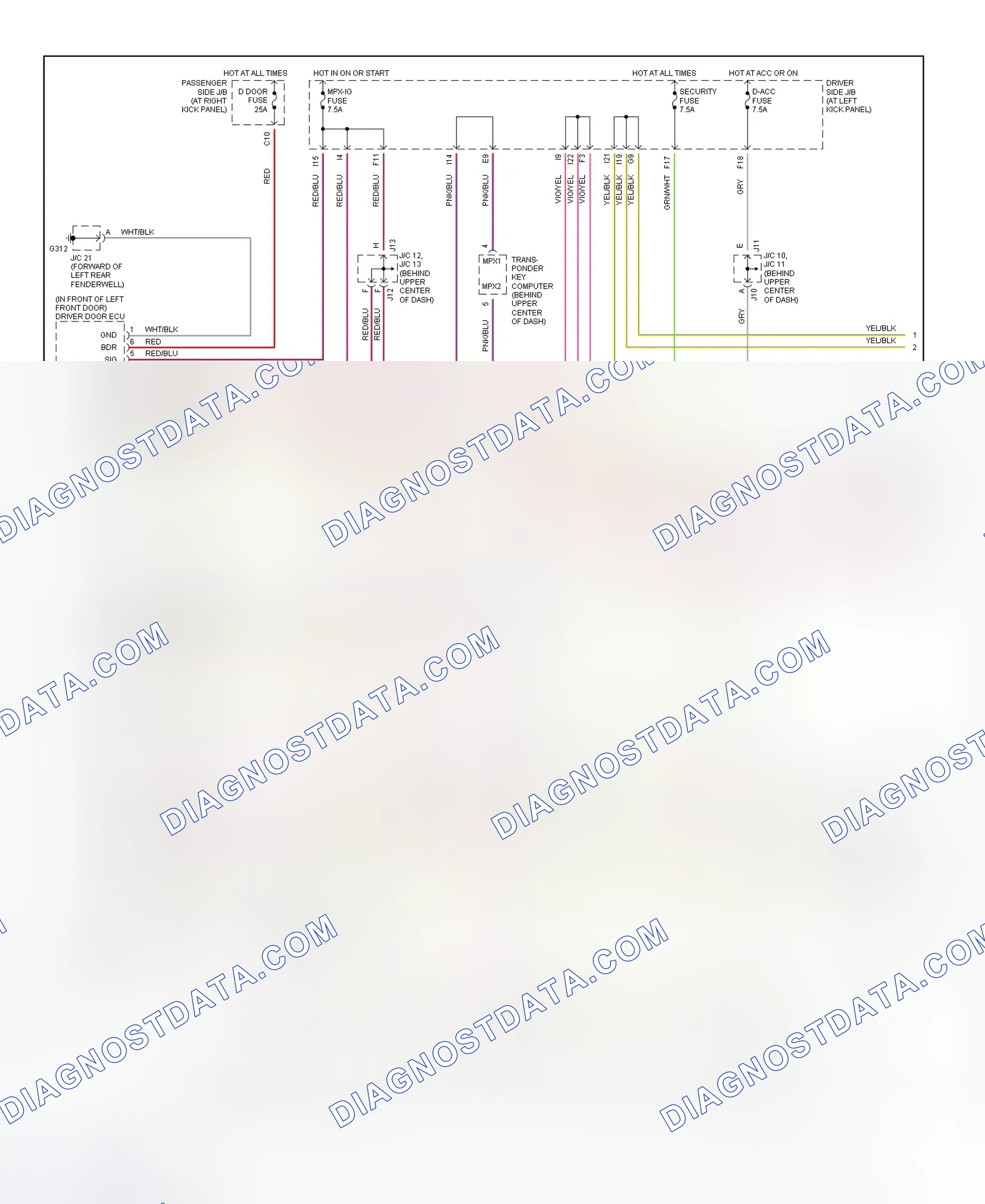Scheme 2: Power Window System Wiring Diagram (LS430 - 1 Of 3)