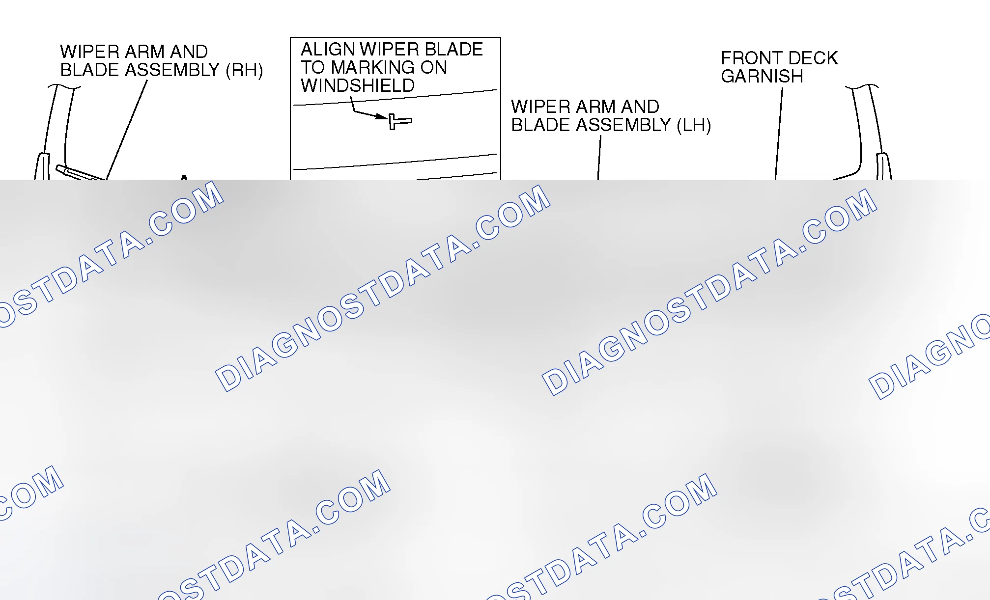 Scheme 46: >> B << WINDSHIELD WIPER ARM INSTALLATION