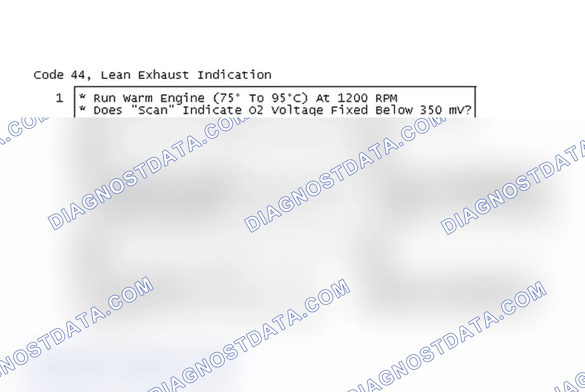 Scheme 79: Code 44, Lean Exhaust Indication