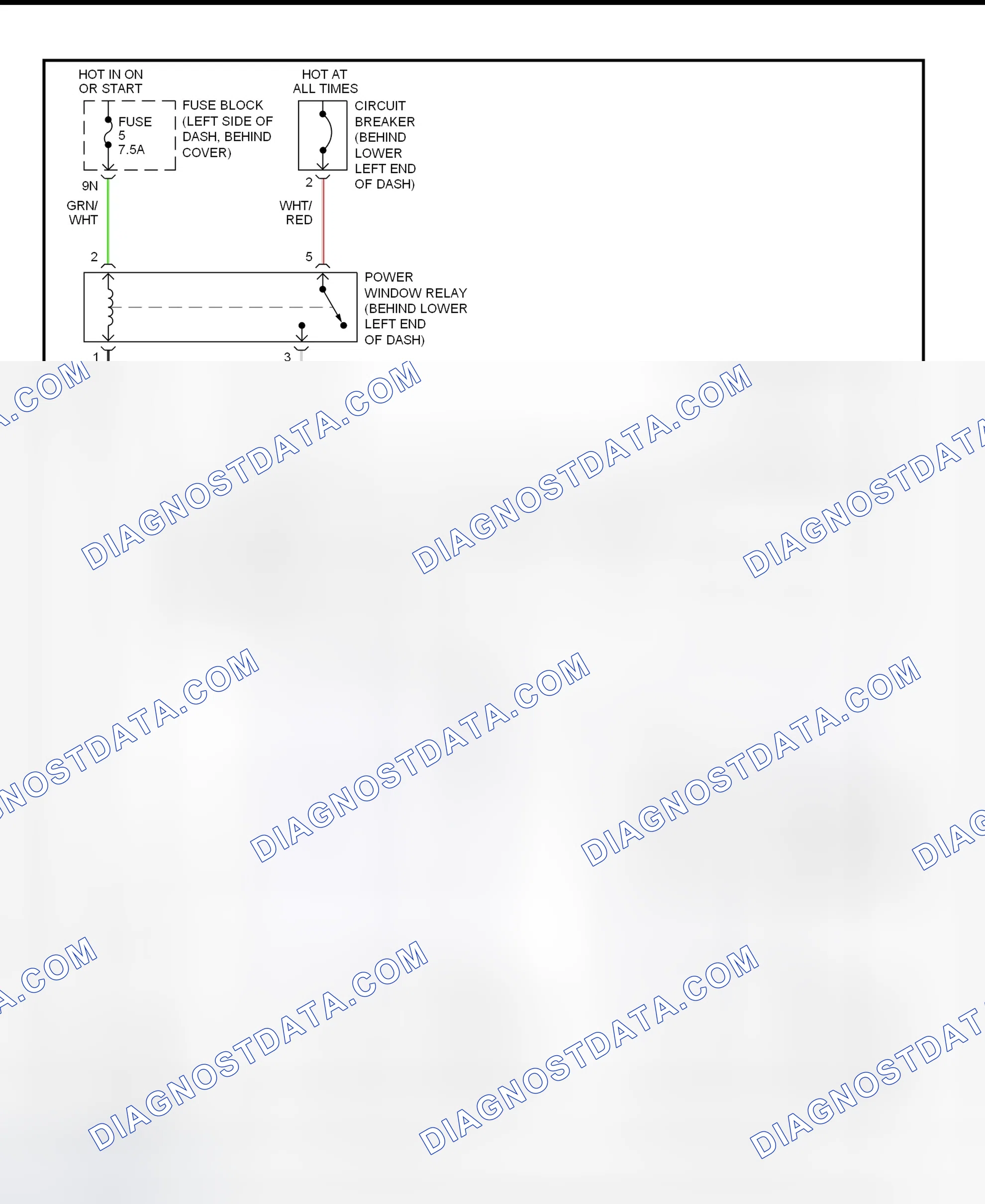 Scheme 1: Power Window System Wiring Diagram (Frontier)