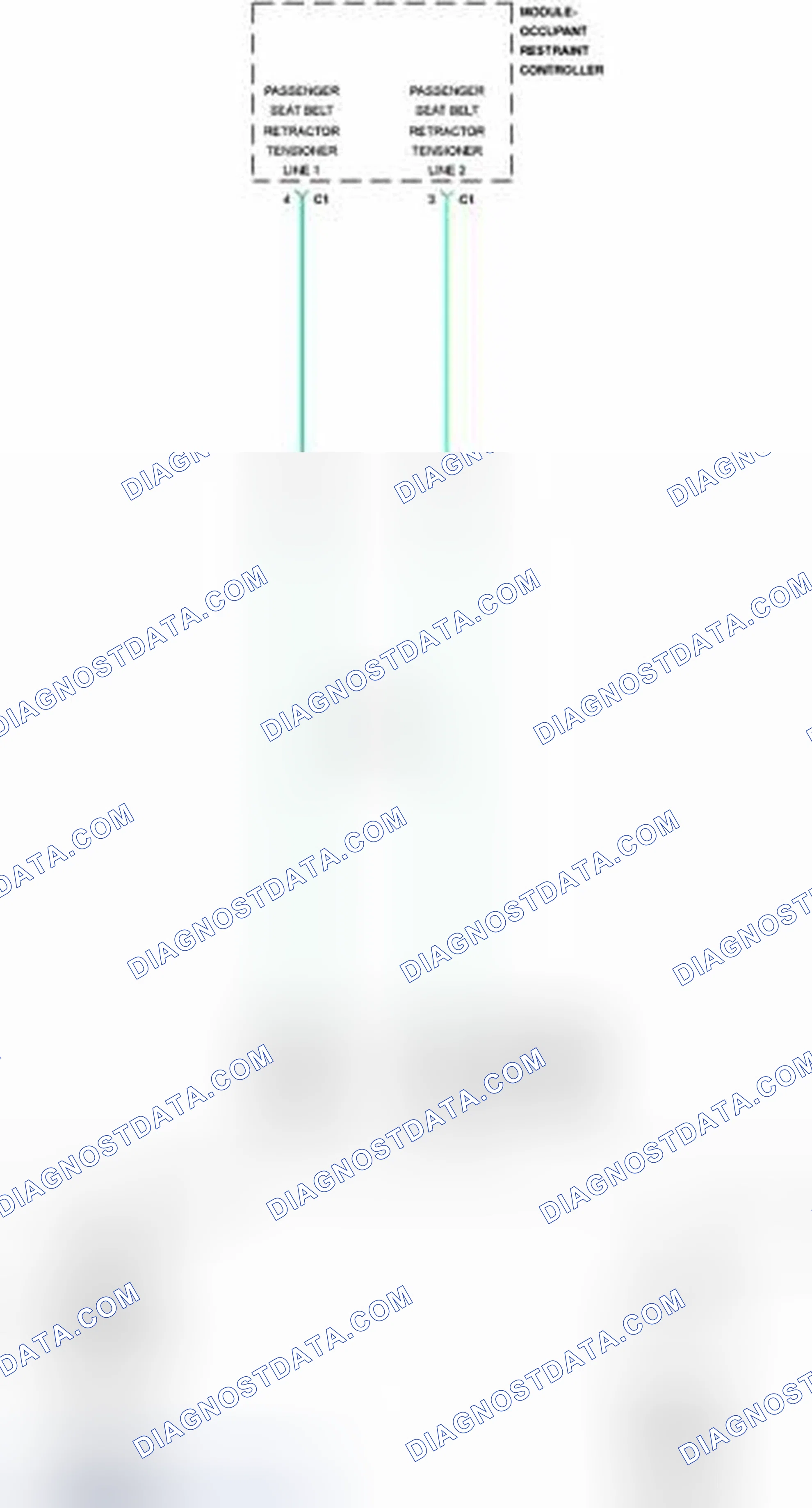 Scheme 128: B007F-11-PASSENGER SEATBELT RETRACTOR PRETENSIONER DEPLOYMENT CONTROL - CIRCUIT SHORT TO GROUND