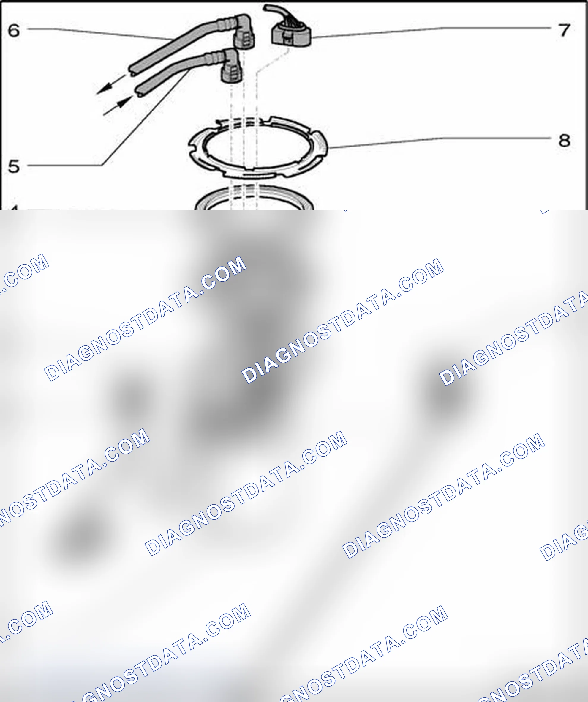 Scheme 65: Fuel delivery unit and Fuel level sensor, assembly overview