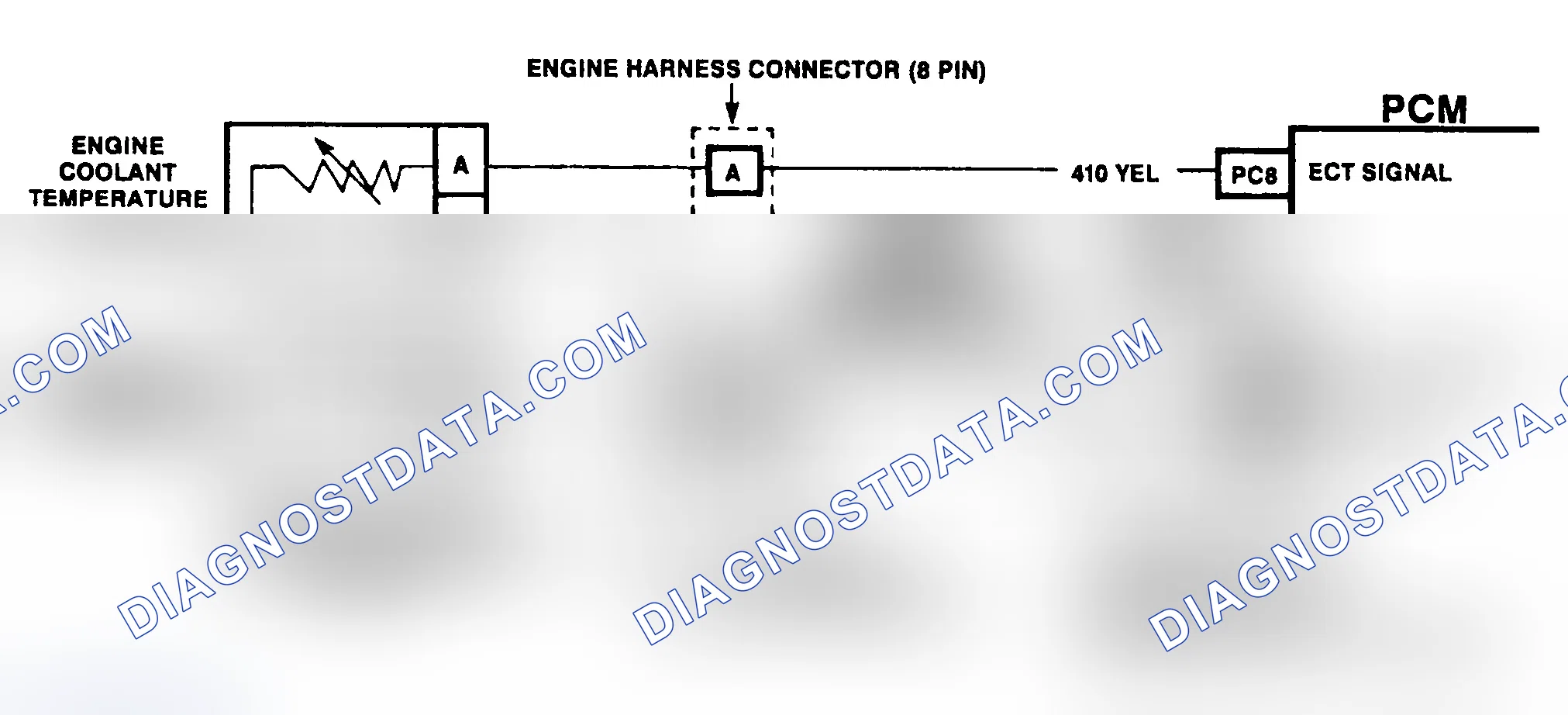 Scheme 175: DTC 14 Schematic ("C" & "K" Series) ECT Sensor Circuit Low (High Temperature Indicated