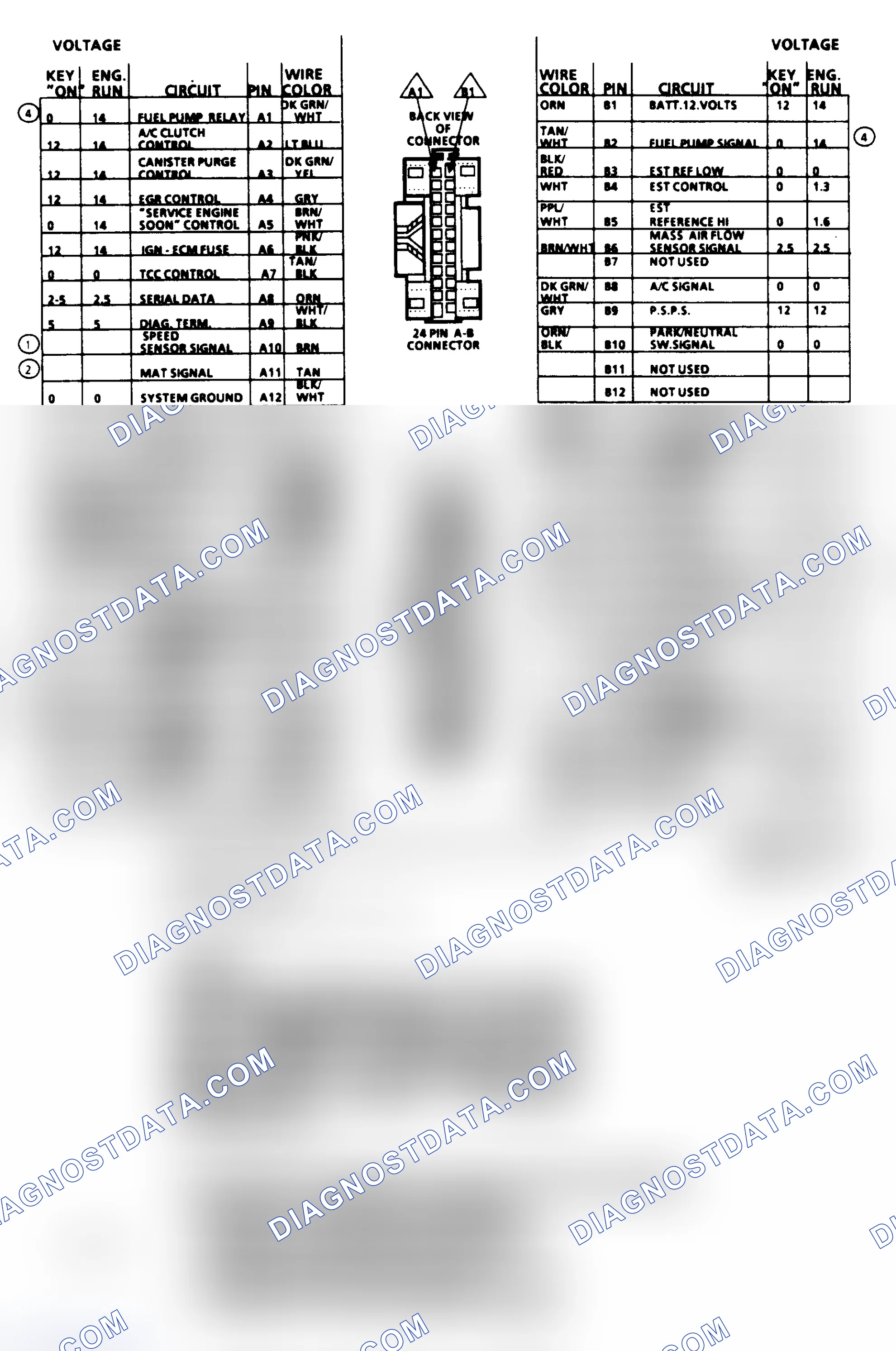 Scheme 345: PFI ECM Terminal ID (2.8L Except Fiero)