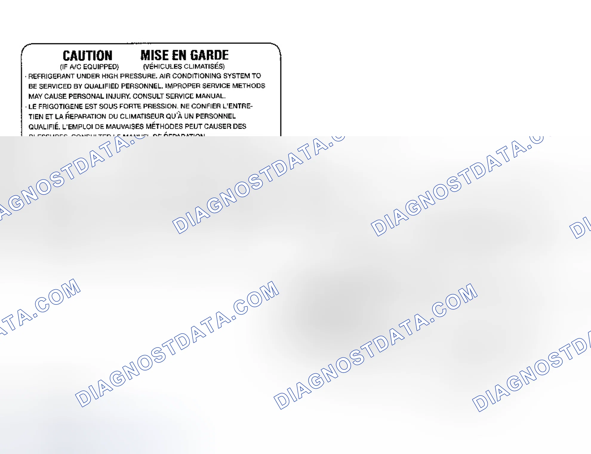 Scheme 22: Underhood A/C Specification Labels