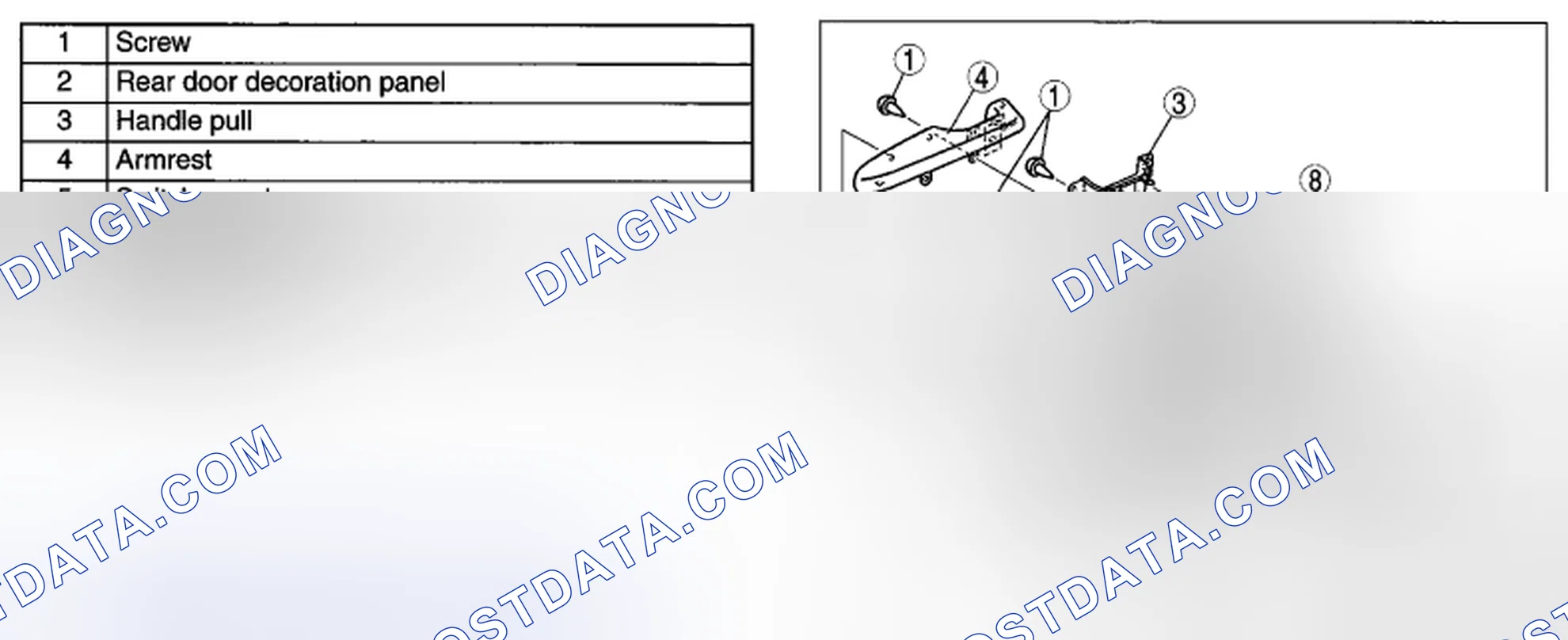 Scheme 58: REAR DOOR TRIM DISASSEMBLY/ASSEMBLY