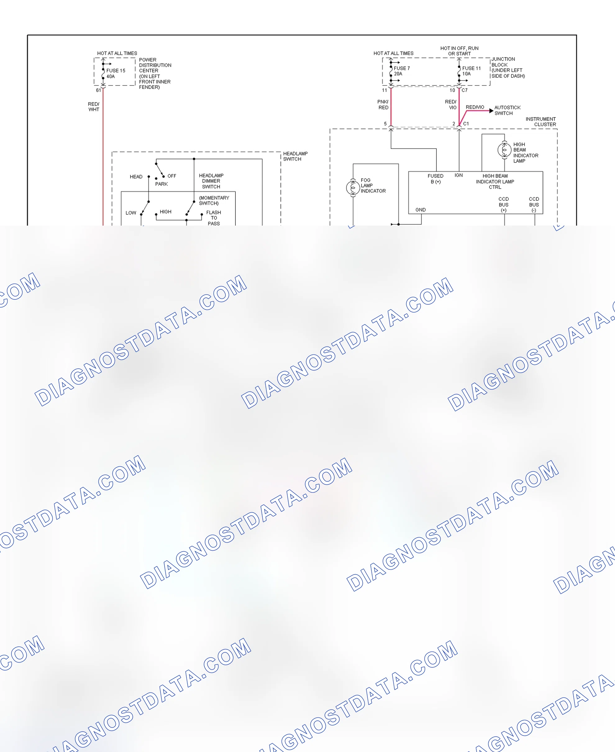 Scheme 14: Daytime Running Lights Wiring Diagram (Breeze, Cirrus, Sebring Convertible & Stratus)