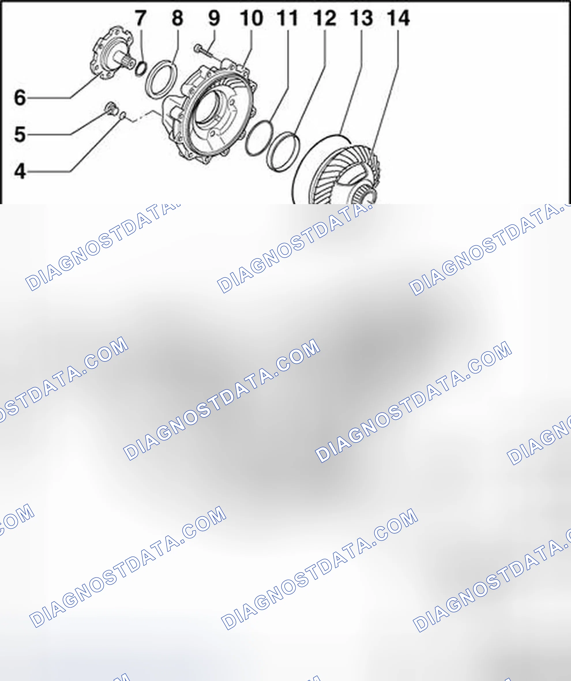 Scheme 18: Front final drive, servicing, assembly overview