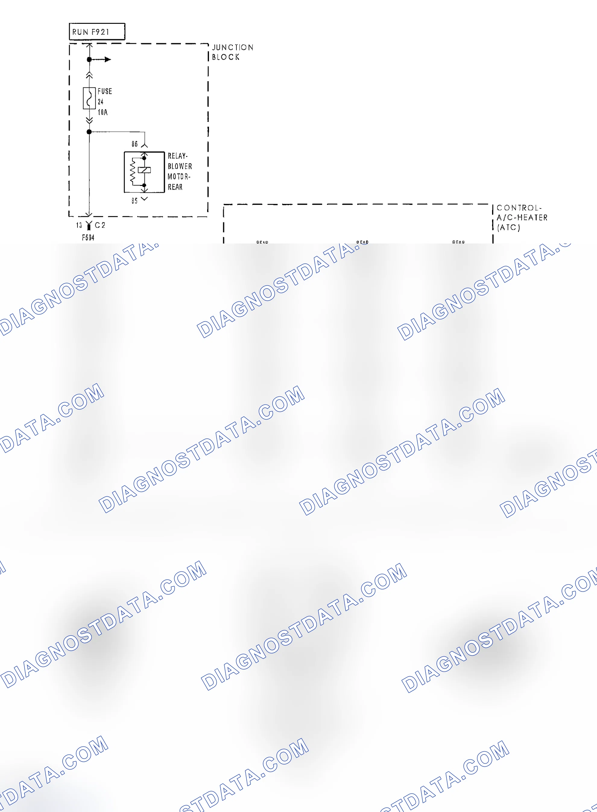 Scheme 192: B1027-REAR BLOWER CONTROL REQUEST INPUT CIRCUIT/PERFORMANCE (ATC)