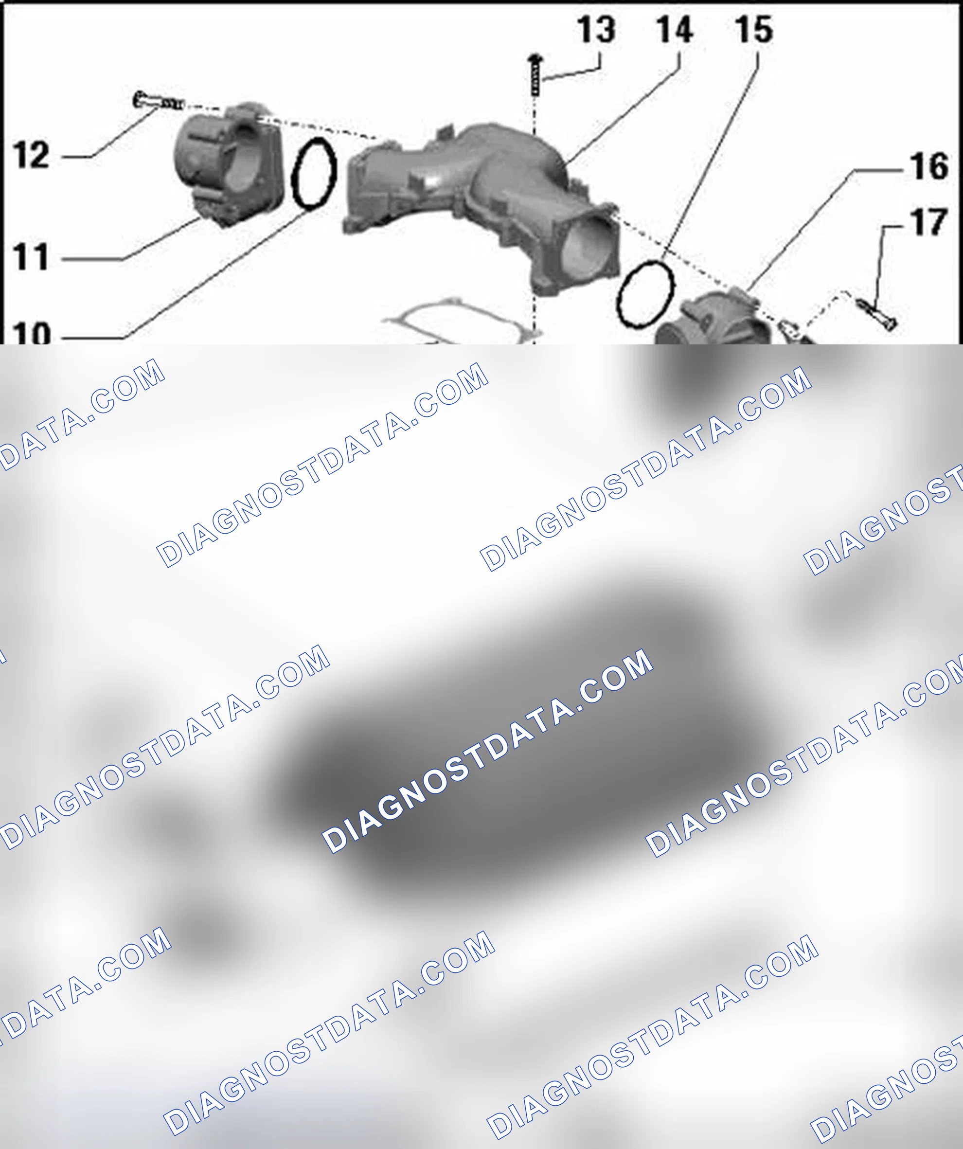 Scheme 397: Intake manifold, component overview