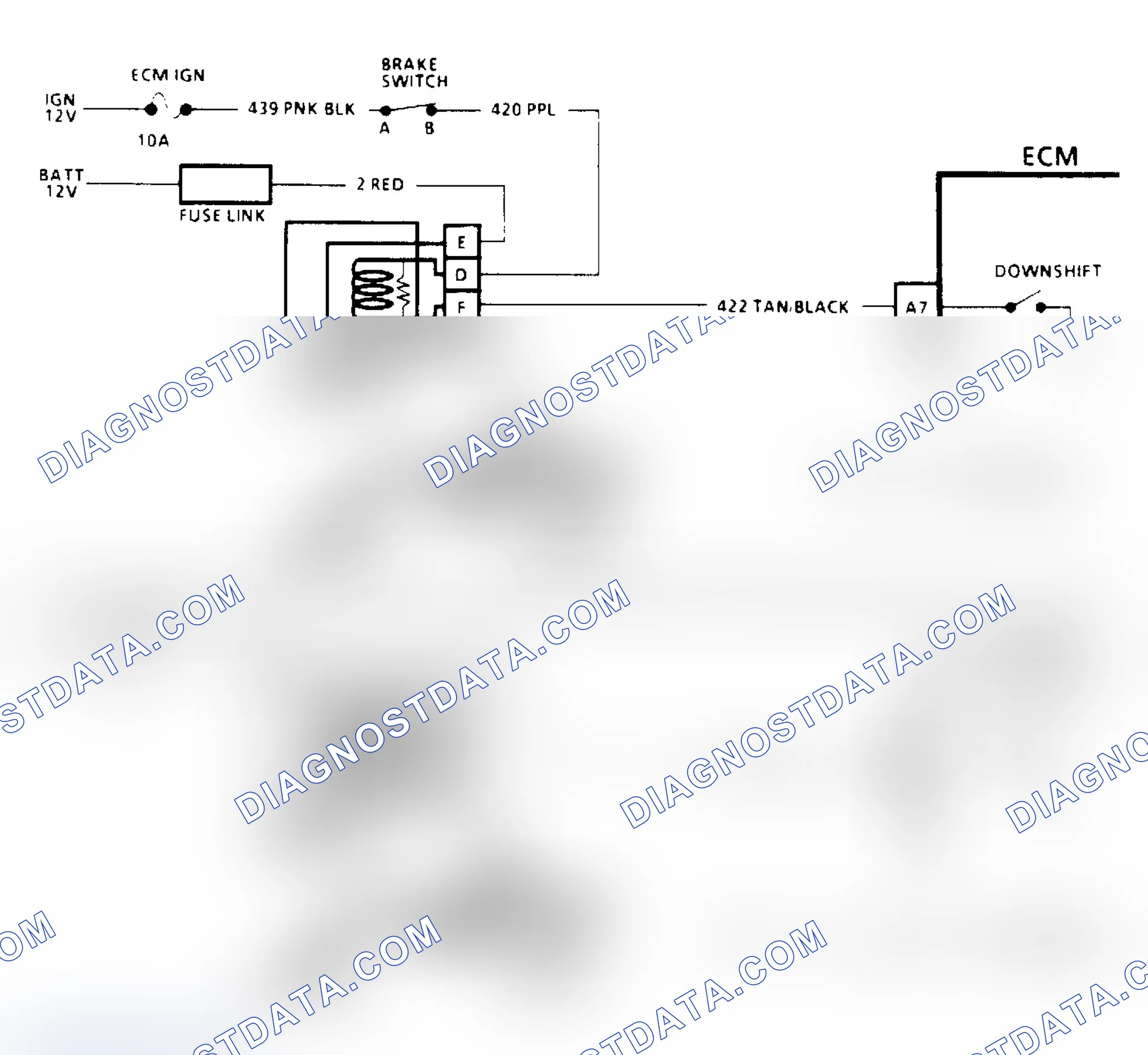Scheme 185: THM 400 Downshift Control Electrical Diagnosis Schematic