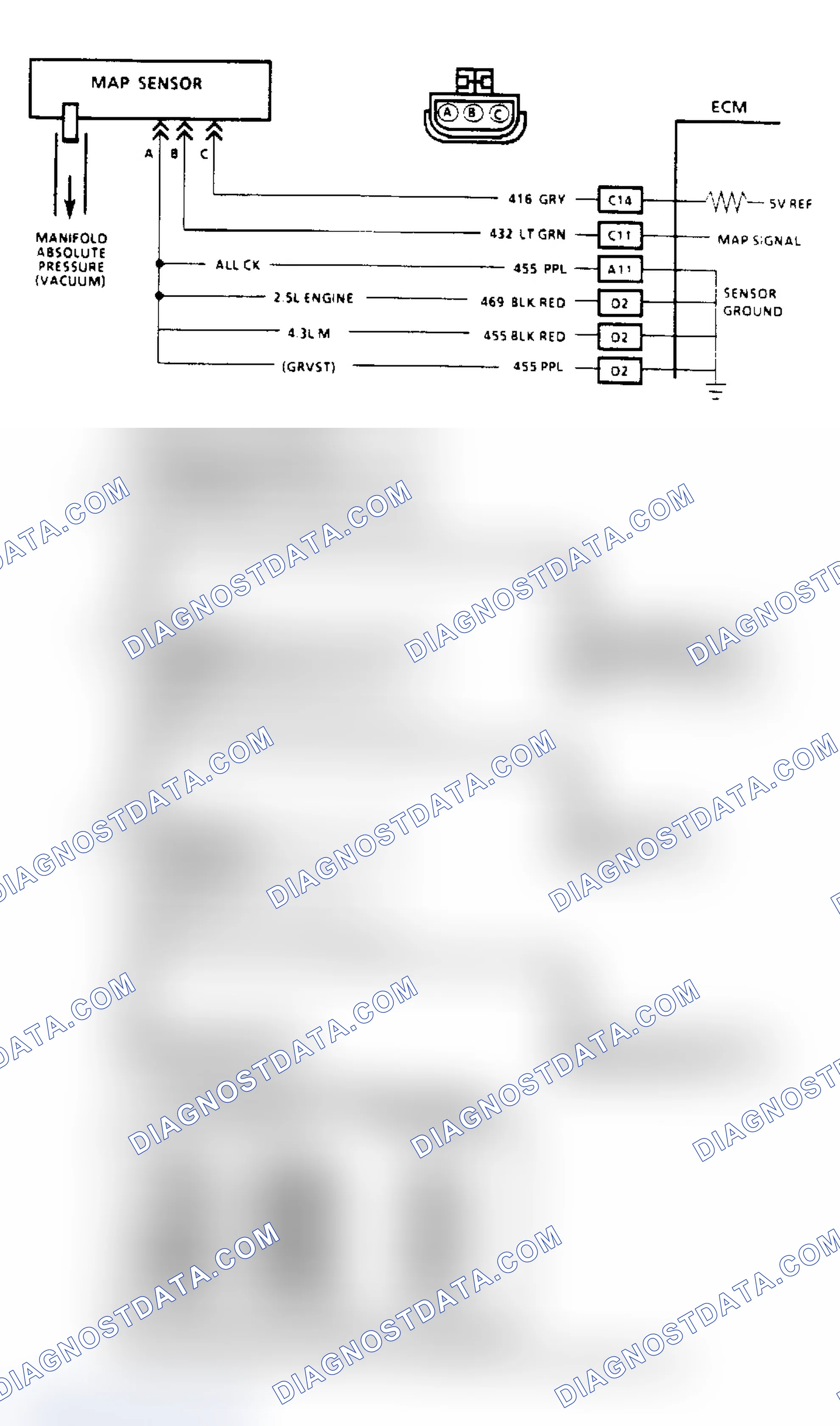 Scheme 123: Code 34 - MAP Sensor (Signal Voltage Low) ("SCAN" Diagnostics)