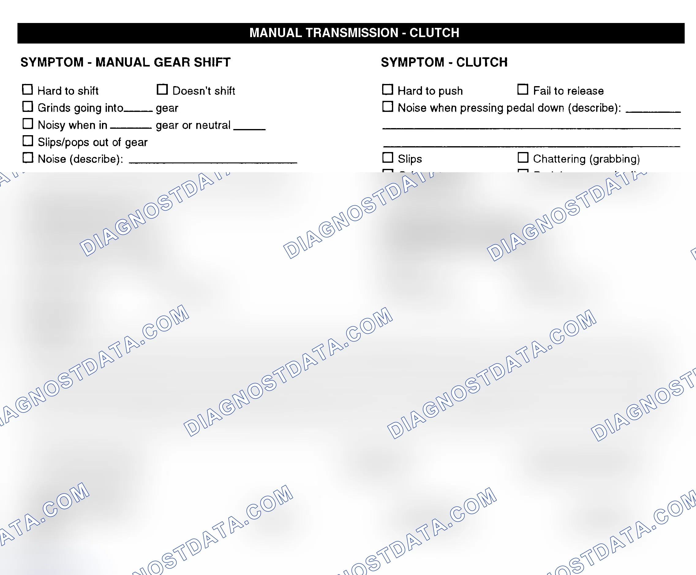Scheme 10: Manual Transmission & Clutch