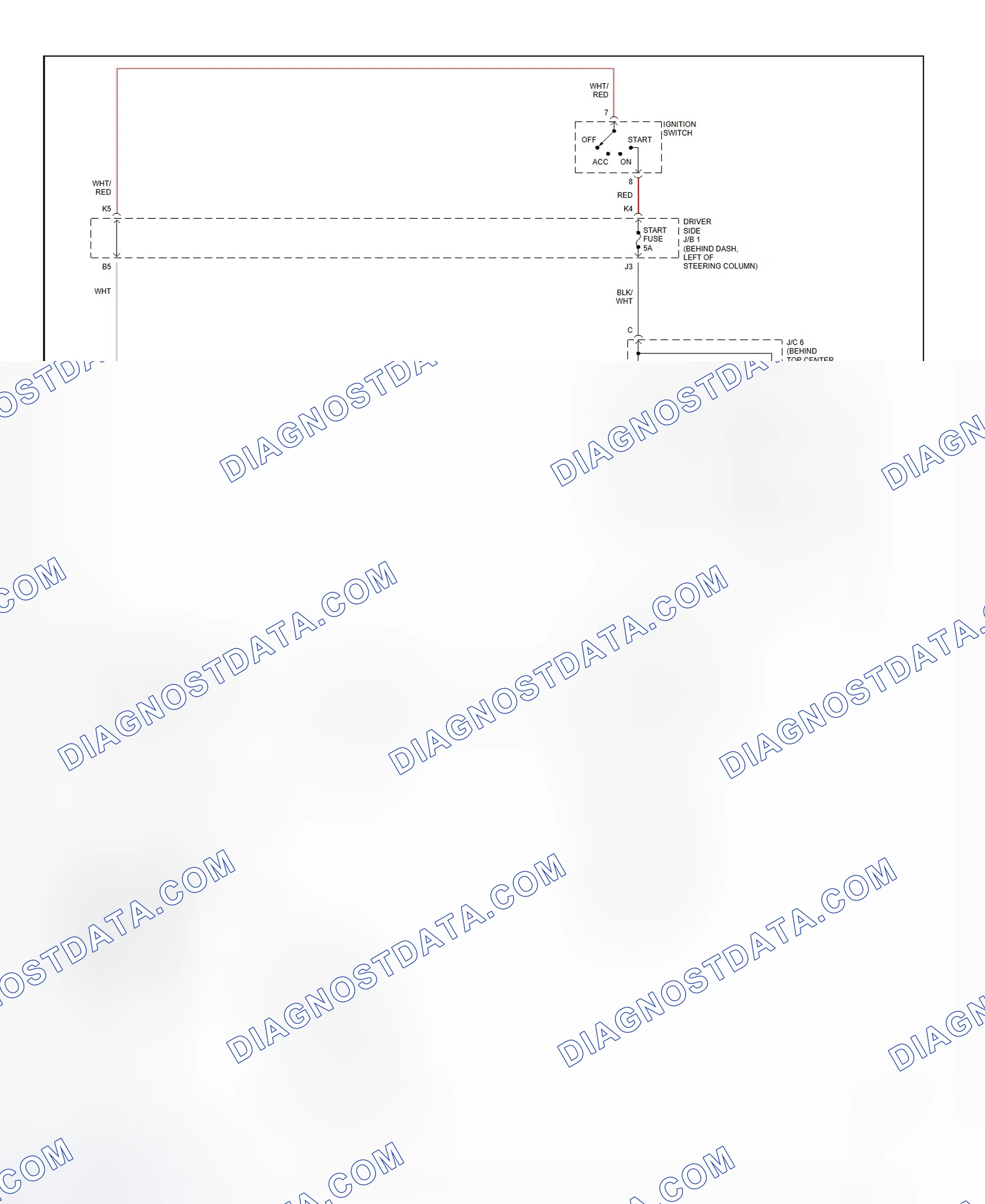 Fig. 29: Starting System Wiring Diagram (Sienna)