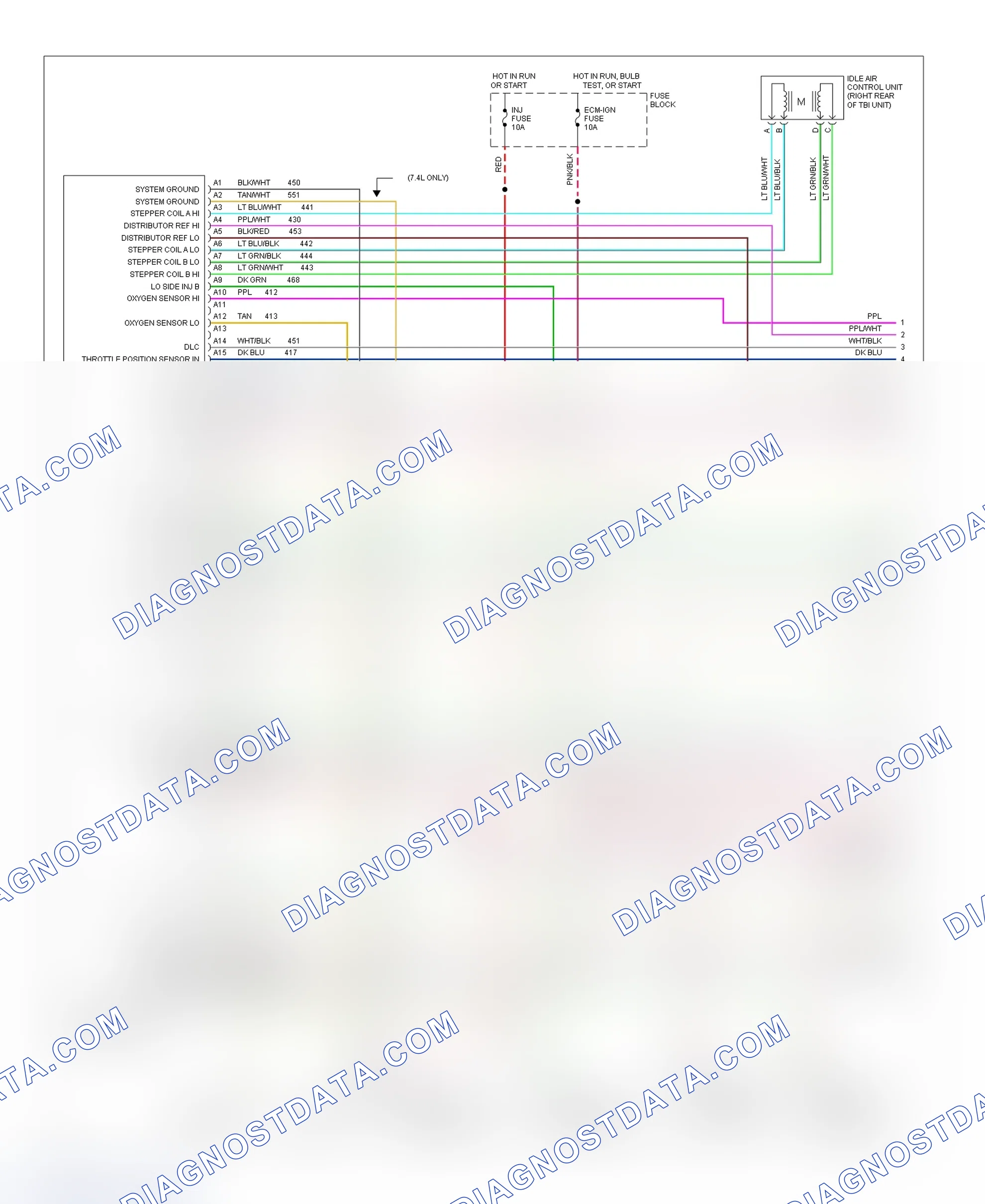 Scheme 114: Wiring Diagram (Pickup, Sierra, Suburban - 4.3L & 7.4L With M/T - 1 Of 3)