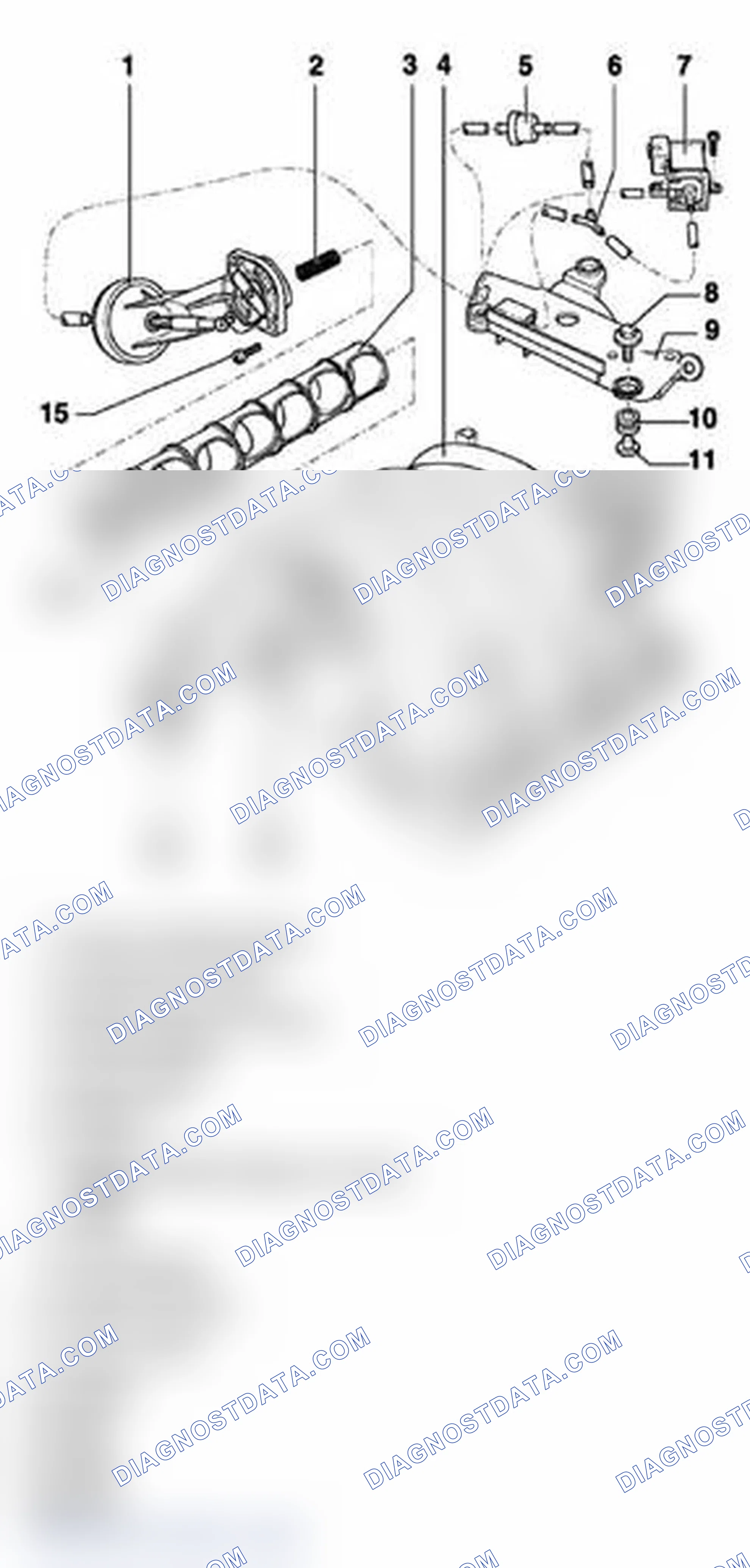 Scheme 405: Exploded View Of Intake Manifold Change-Over Components