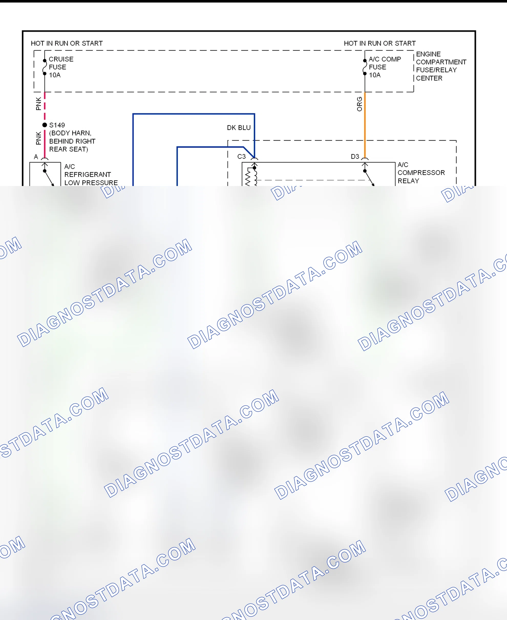 Scheme 15: A/C Compressor Clutch Control Circuit Wiring Diagram (DeVille & Eldorado)