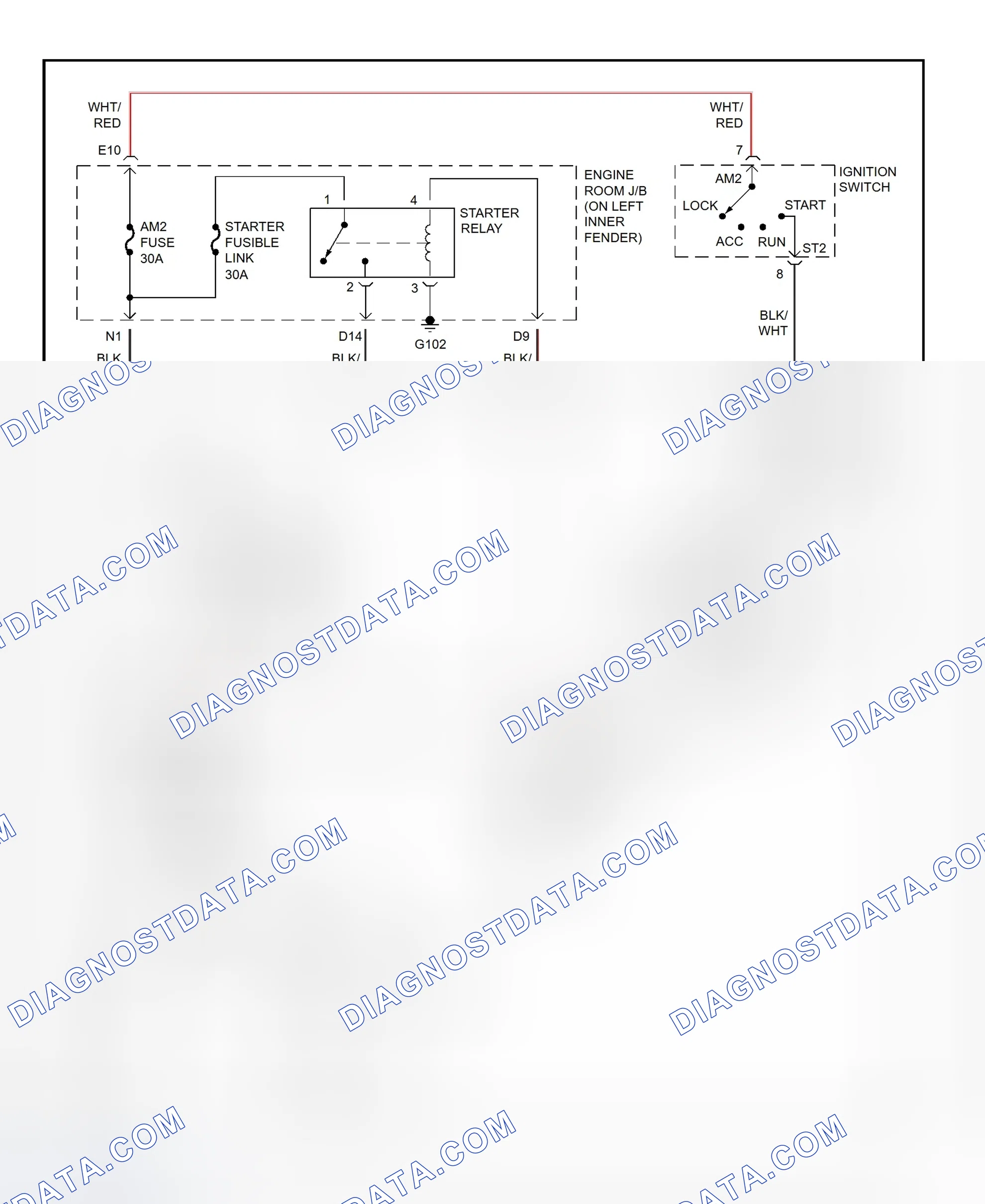 Fig. 28: Starting System Wiring Diagram (Lexus LX470)